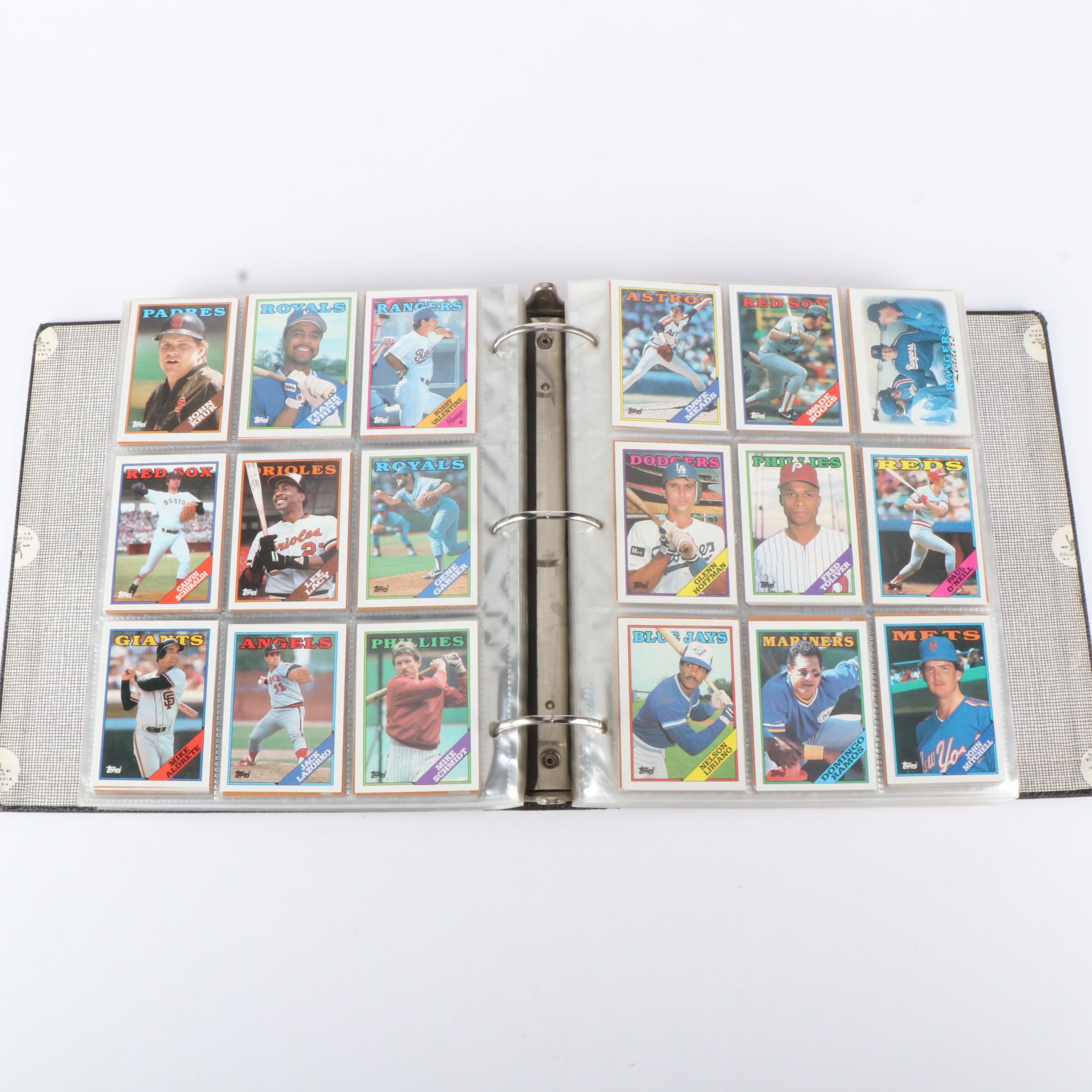 Four Albums of Topps 1980s and 1990s Baseball Cards