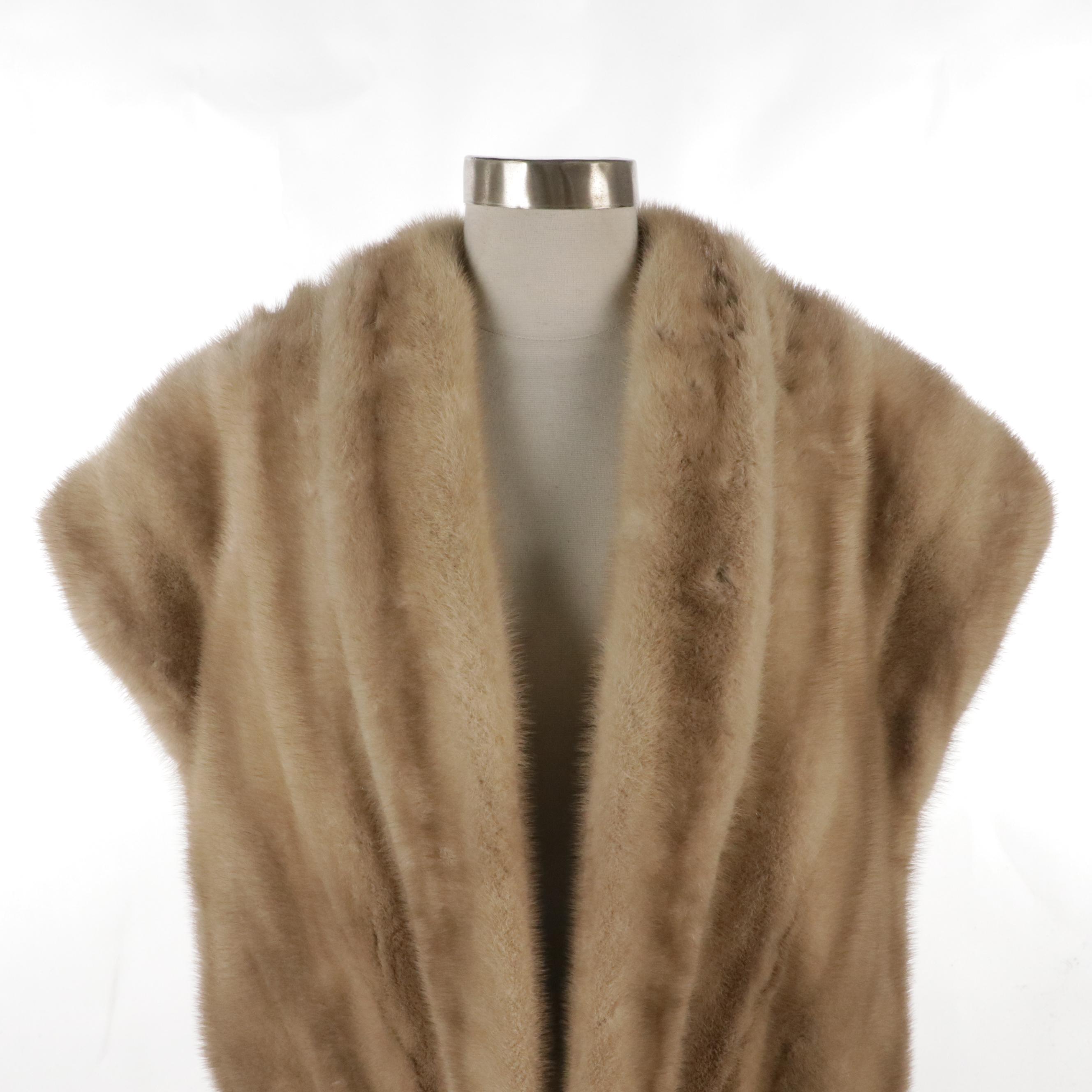 Pastel Mink Fur Opera Wrap Stole from Truppa Furs