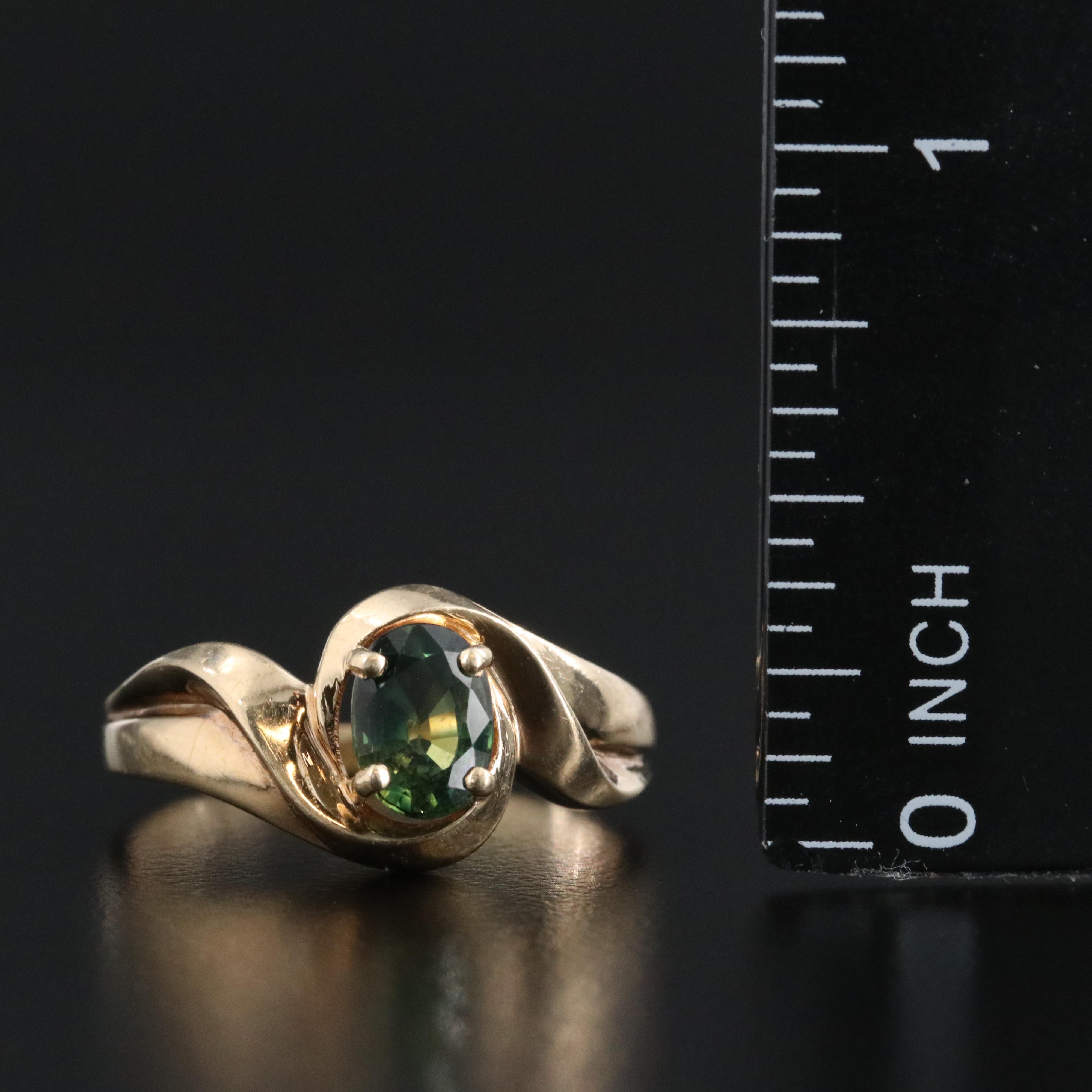 10K 1.00 CT Sapphire Bypass Ring