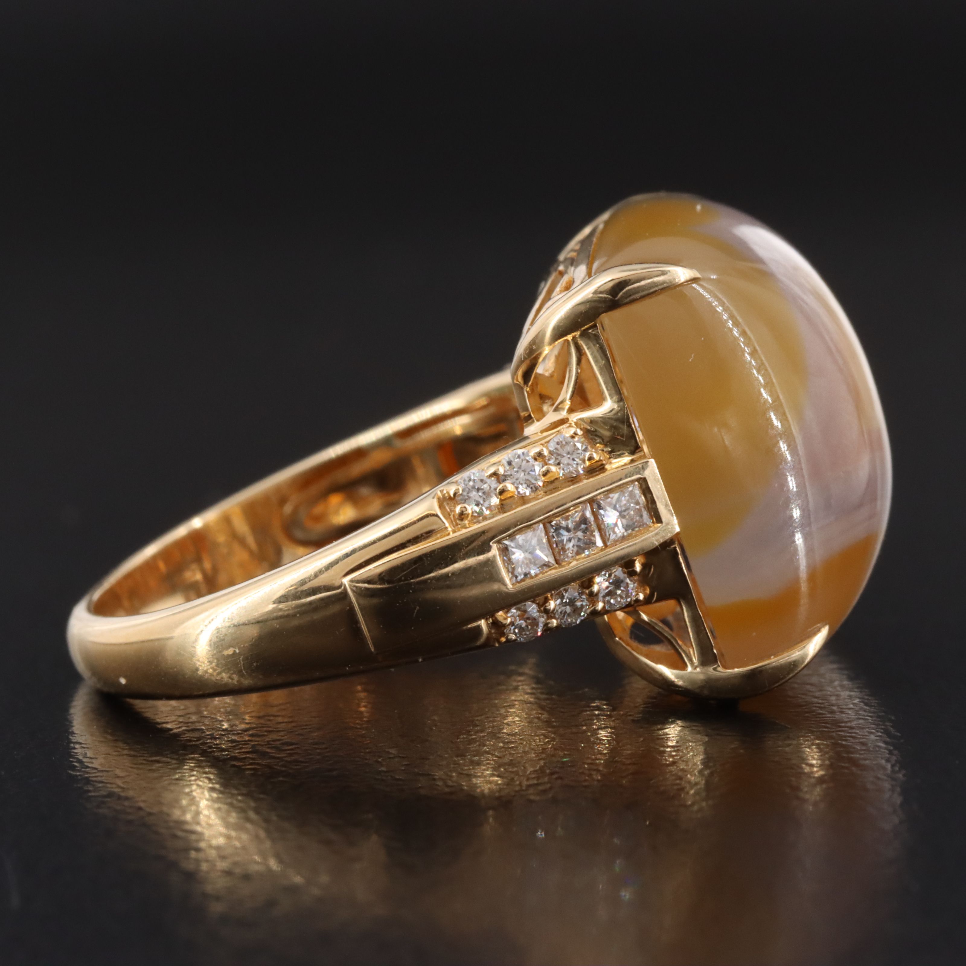Chromia 18K Agate and Diamond Ring