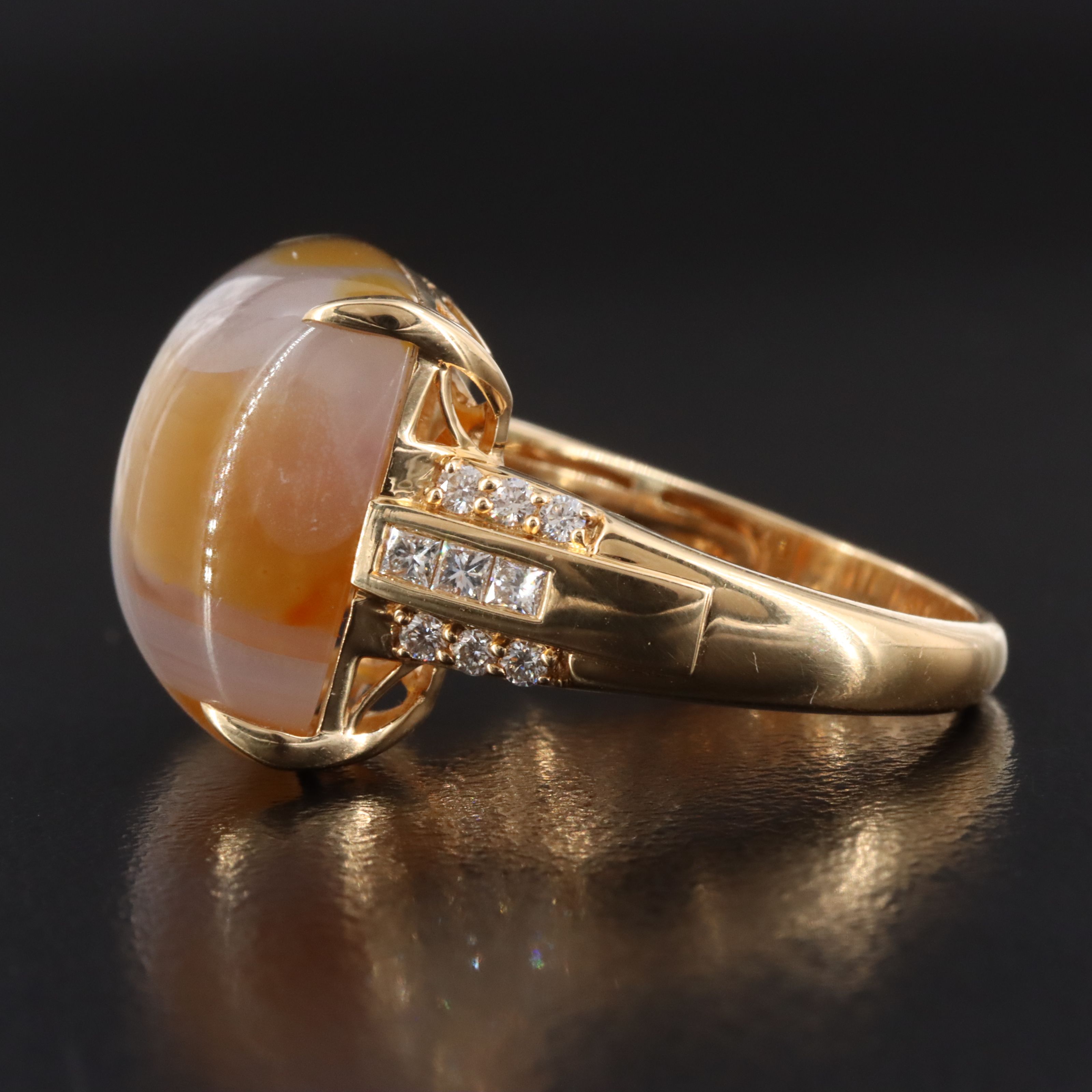 Chromia 18K Agate and Diamond Ring