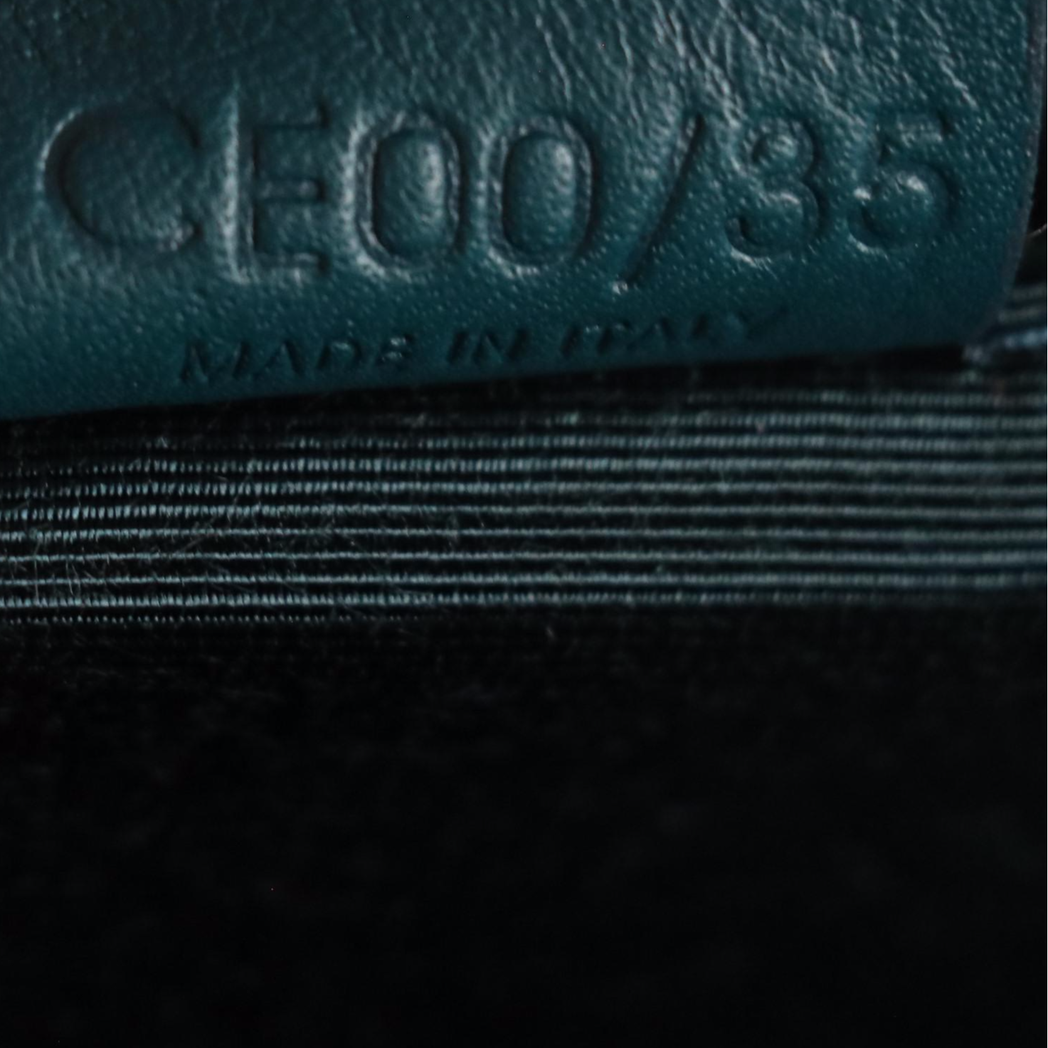 Celine Zip-Around Handbag in Emerald Green Patent Leather