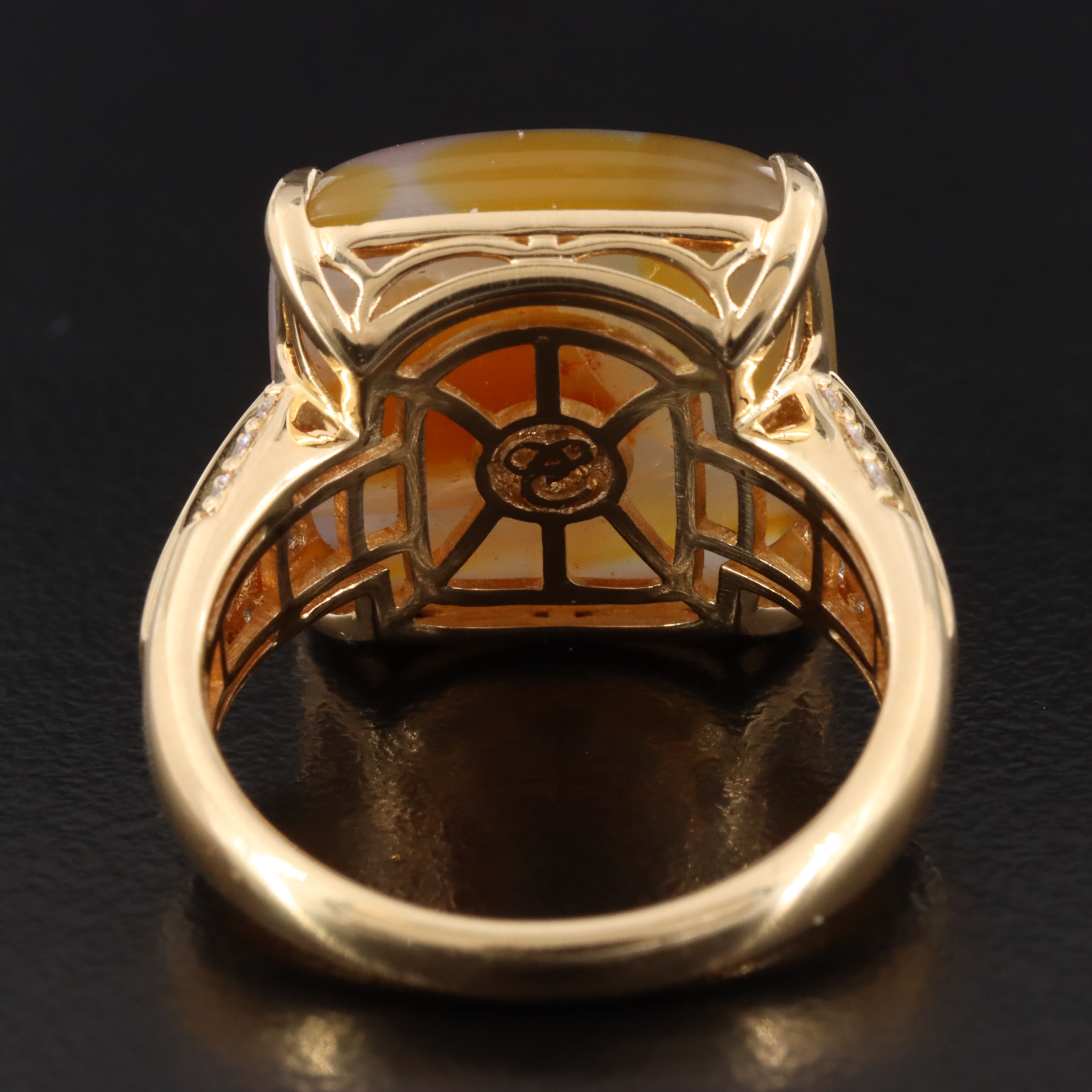 Chromia 18K Agate and Diamond Ring