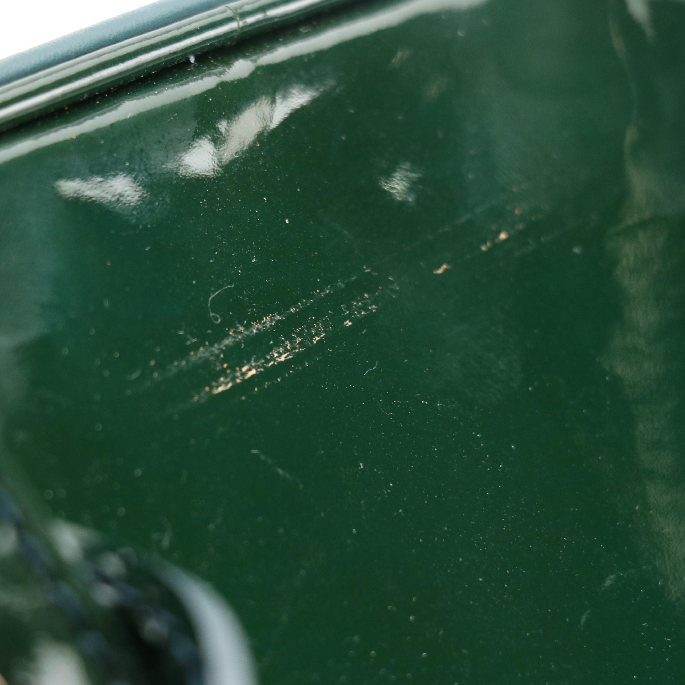 Celine Zip-Around Handbag in Emerald Green Patent Leather