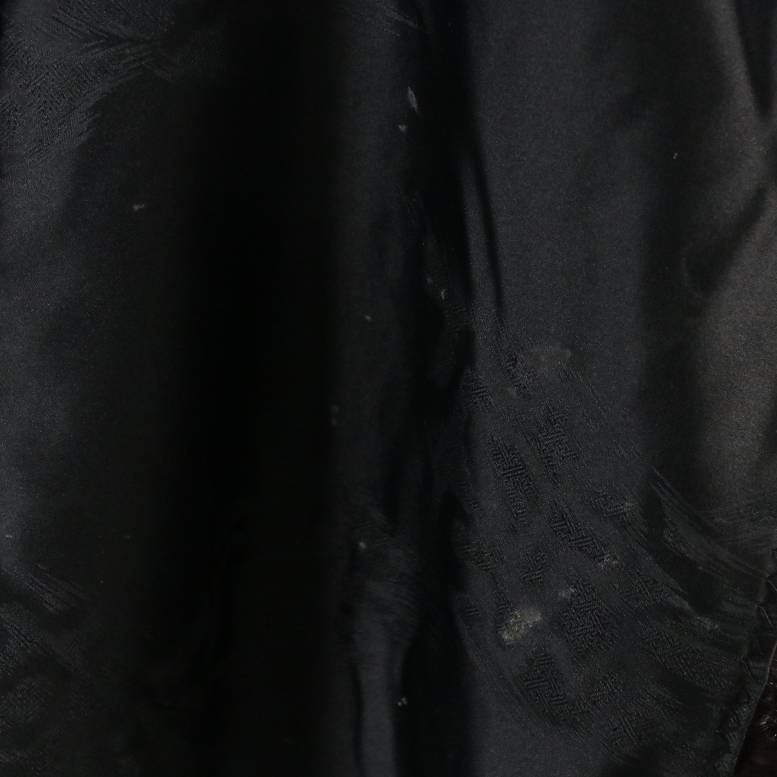 Black Mink Fur Opera Wrap Stole with Mink Tail Trim