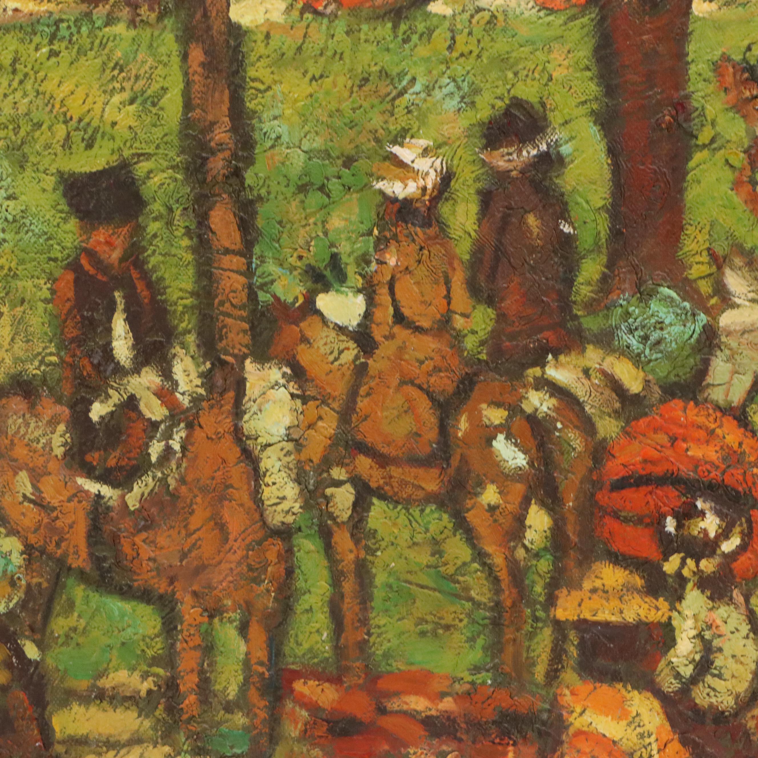 Central Park Landscape Oil Painting After Maurice Prendergast