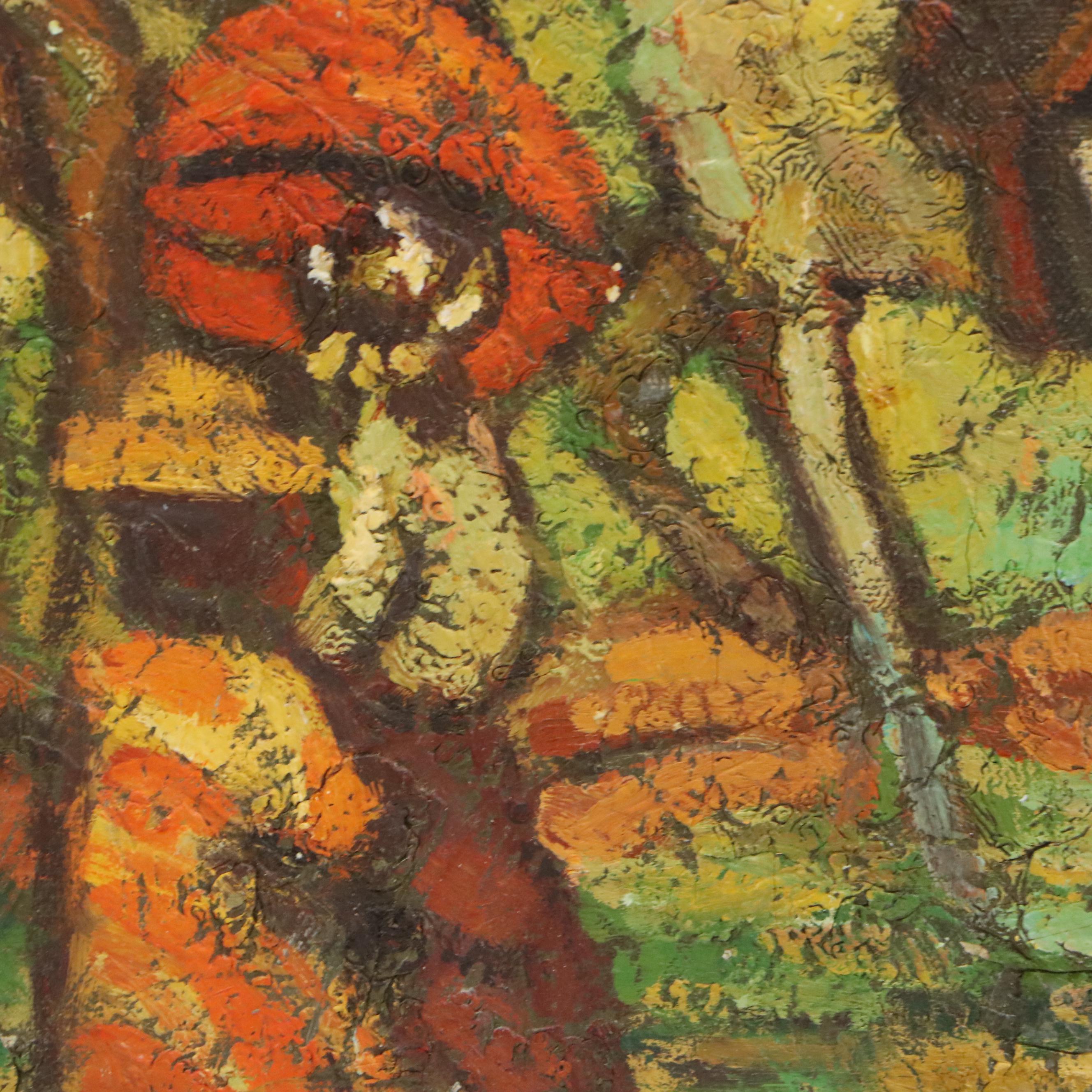 Central Park Landscape Oil Painting After Maurice Prendergast