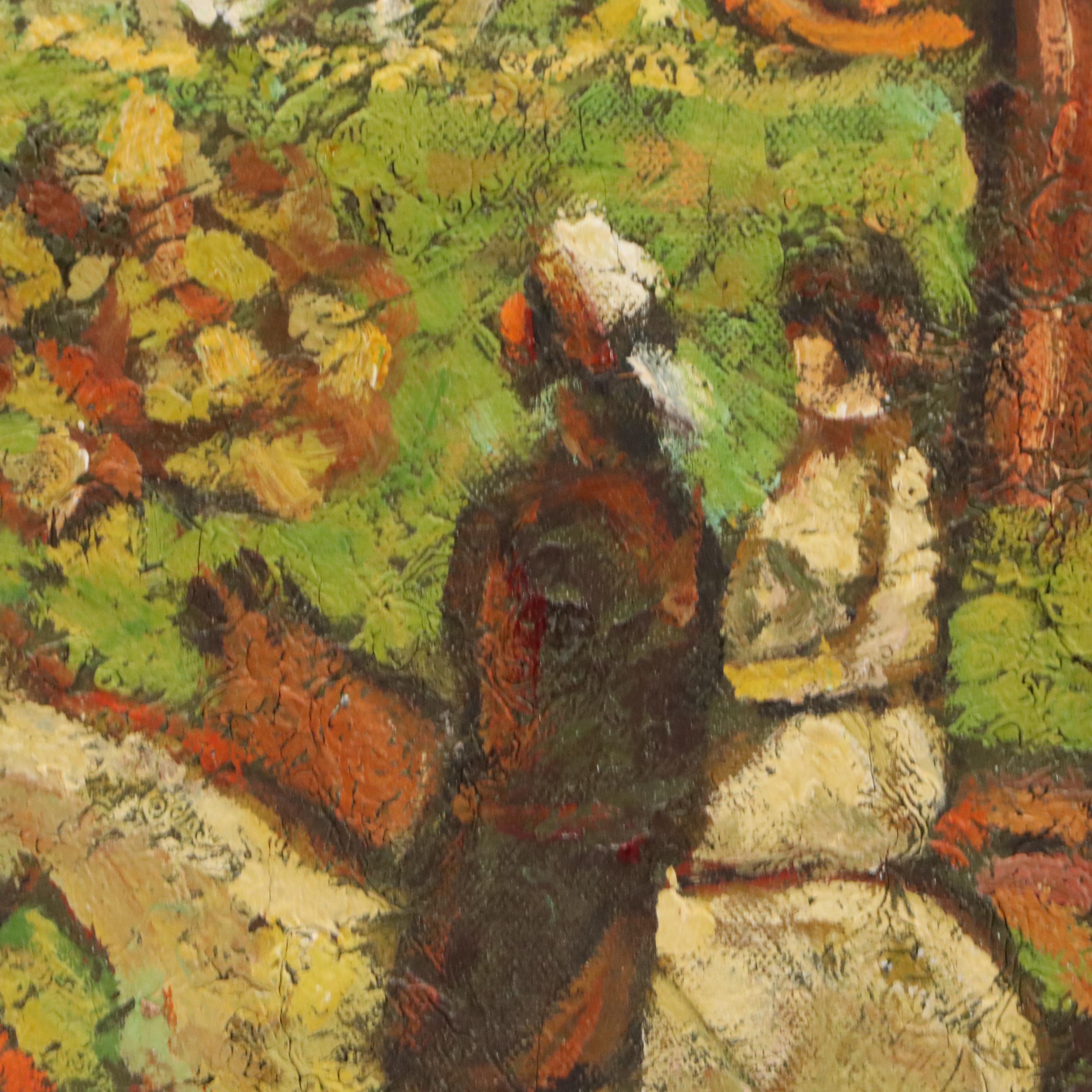 Central Park Landscape Oil Painting After Maurice Prendergast