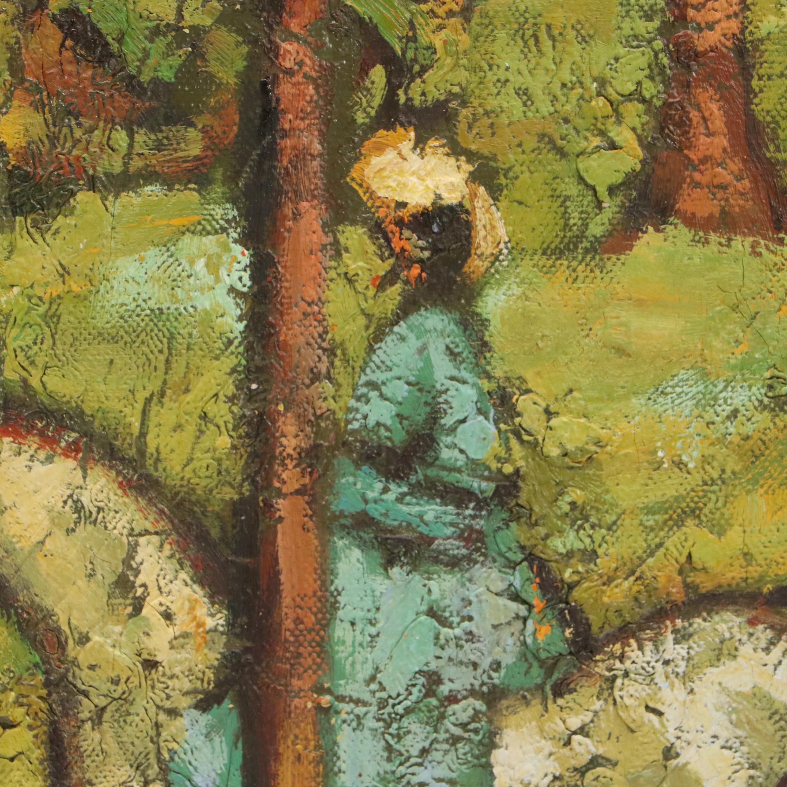 Central Park Landscape Oil Painting After Maurice Prendergast