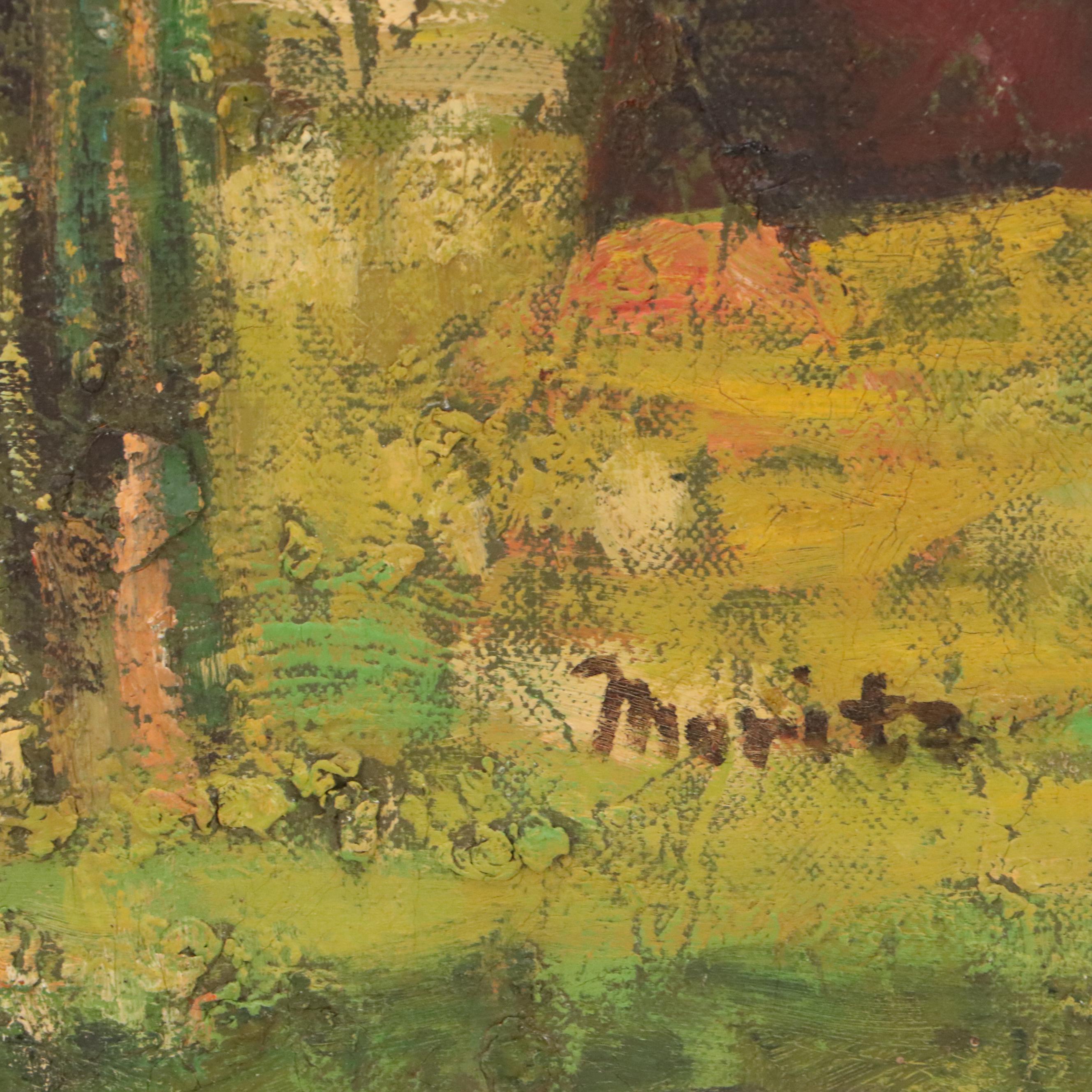 Central Park Landscape Oil Painting After Maurice Prendergast