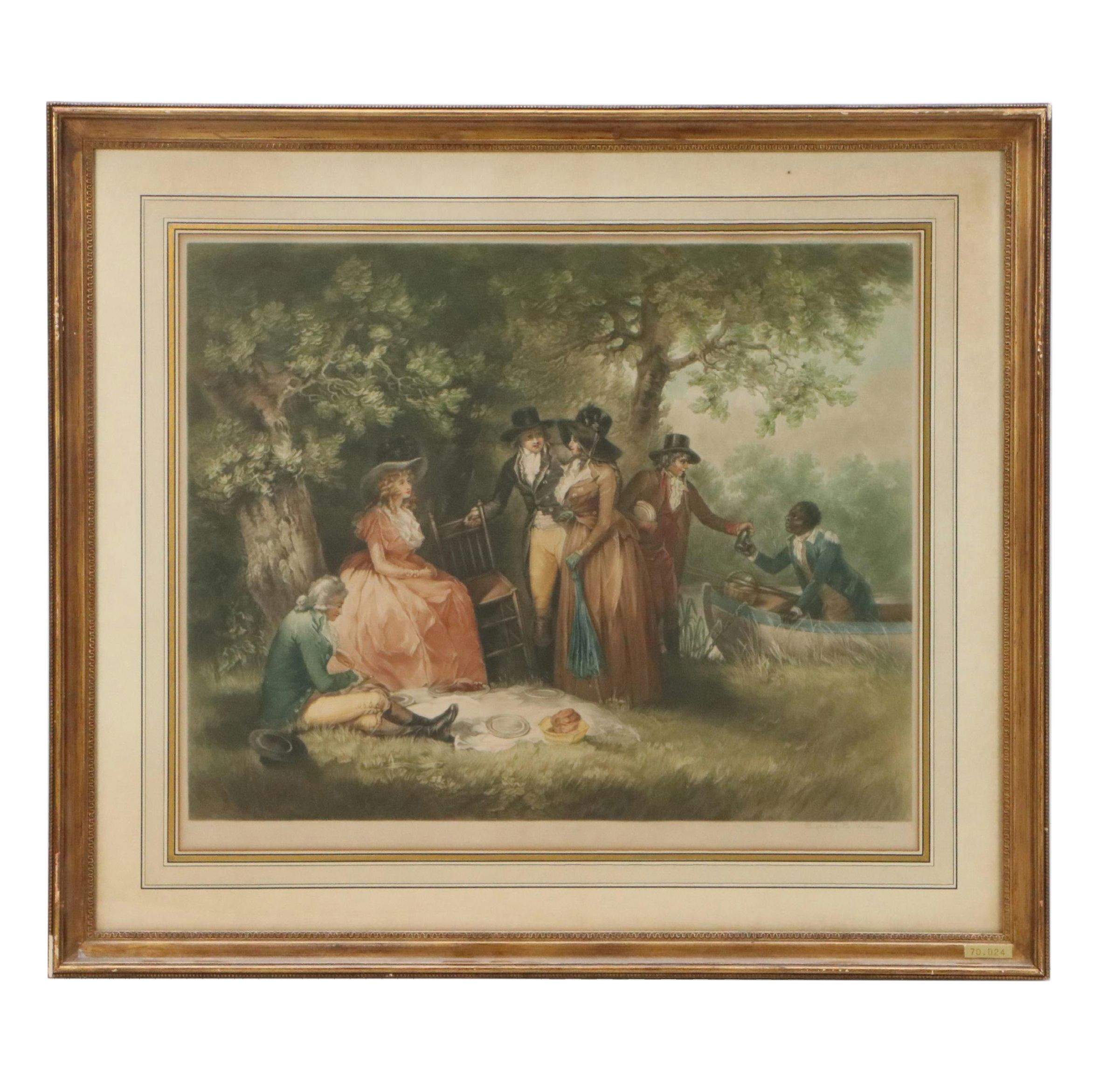 Sydney Ernest Wilson Mezzotint After George Morland "The Anglers' Repast"