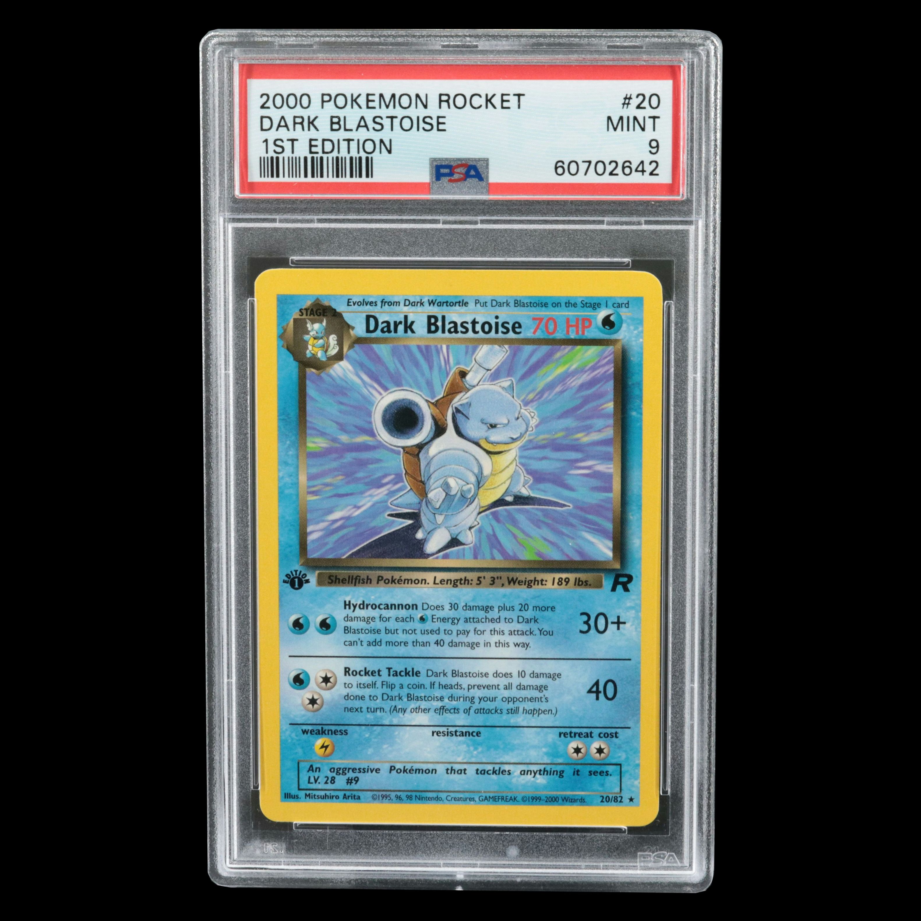 Team Rocket Dark Blastoise 1st Edition Pokémon Card Graded PSA 9