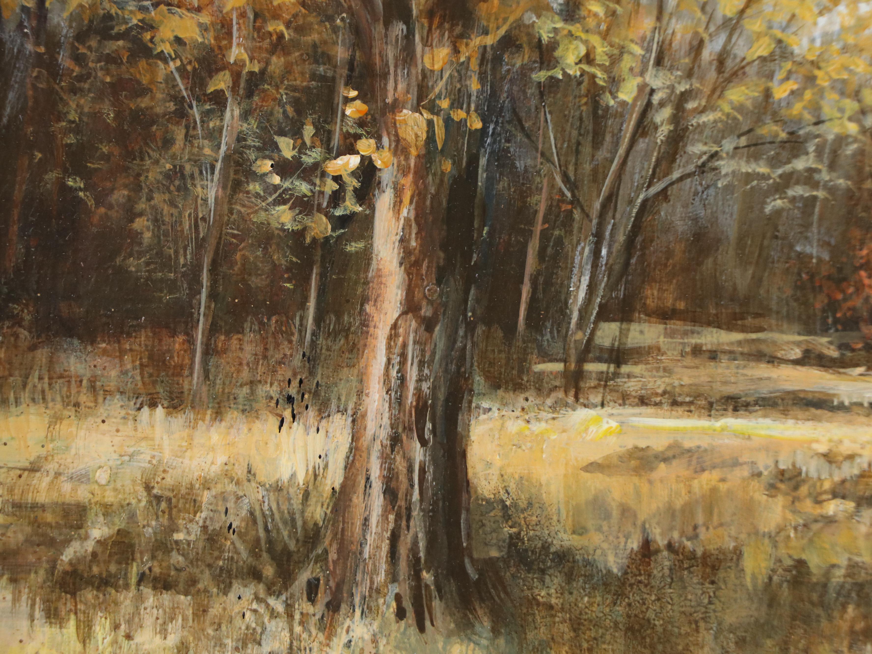 Richard Collopy Acrylic Painting of Forest Path, Late 20th Century