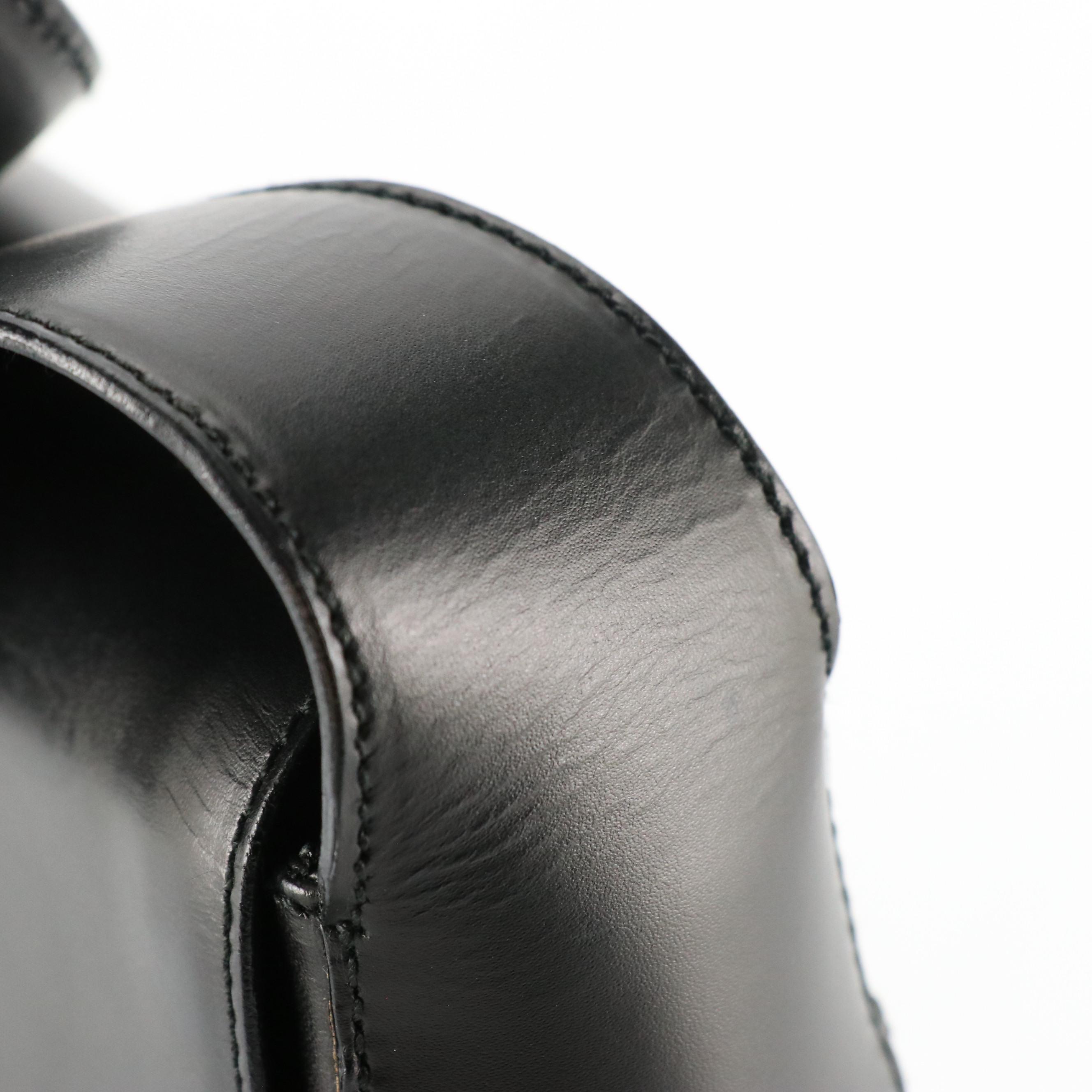 Prada Black Calfskin Leather Front-Flap Shoulder Bag