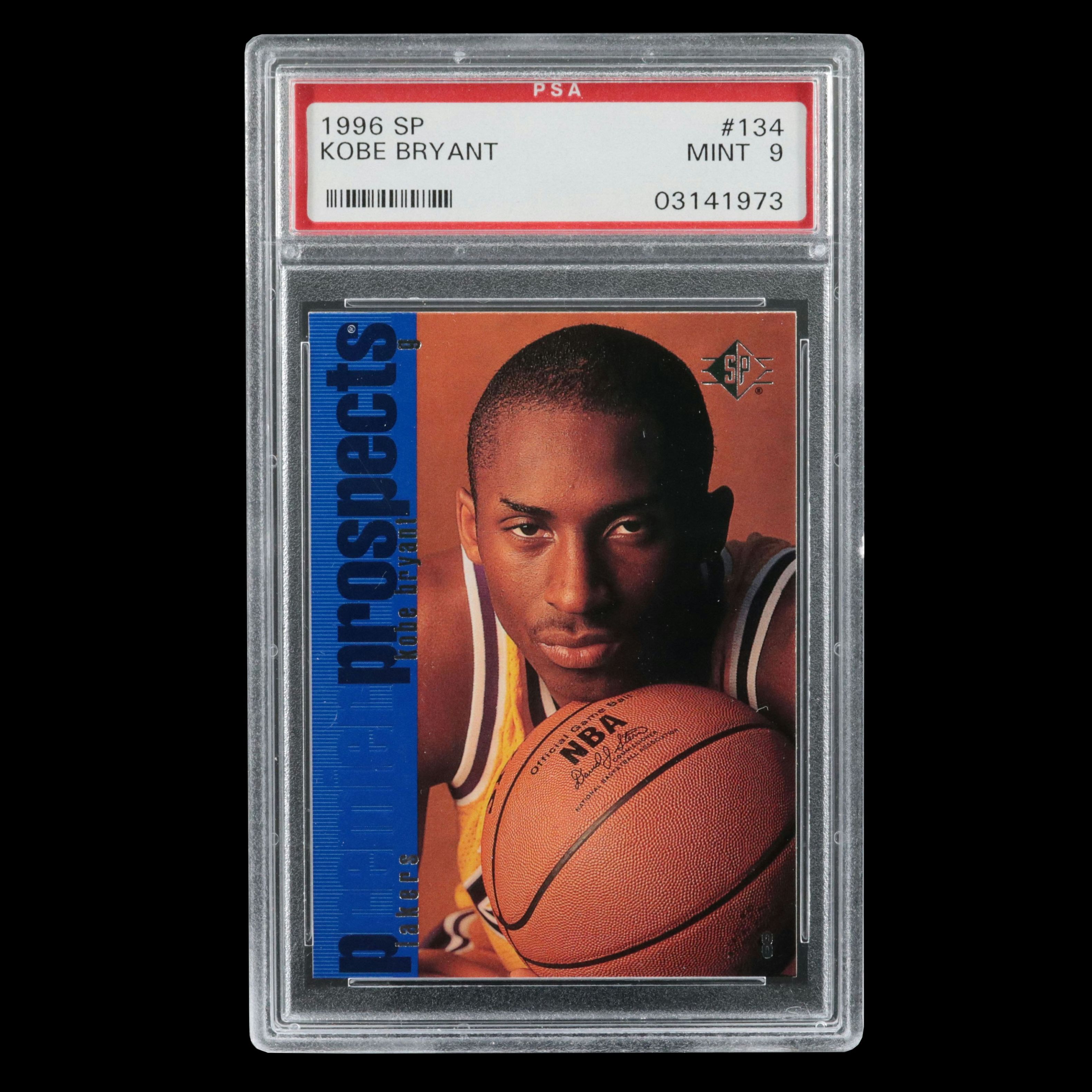 1996 SP Kobe Bryant Los Angeles Lakers Rookie Basketball Card Graded PSA 9