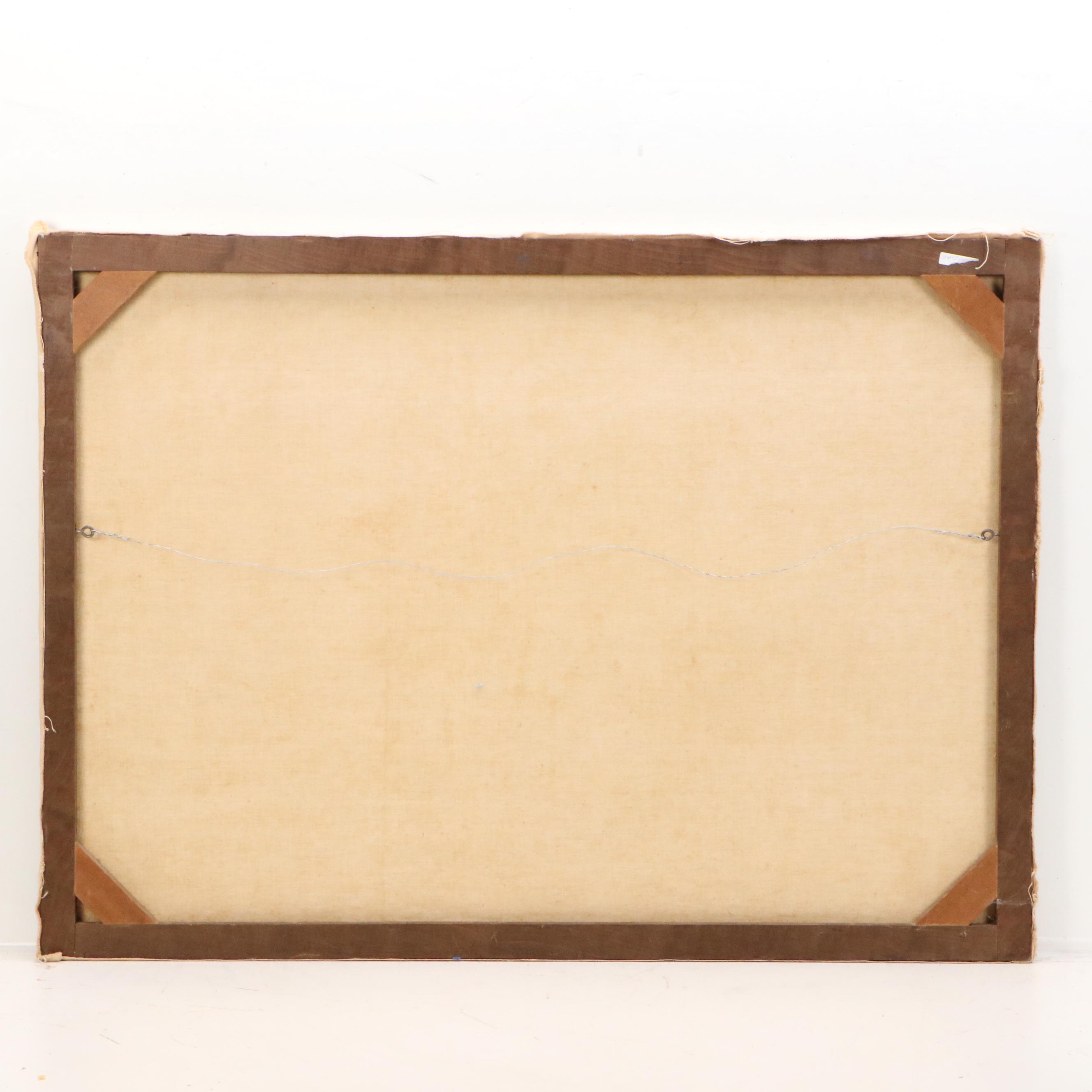 W. Gumann Landscape Oil Painting of Cottage in Wild