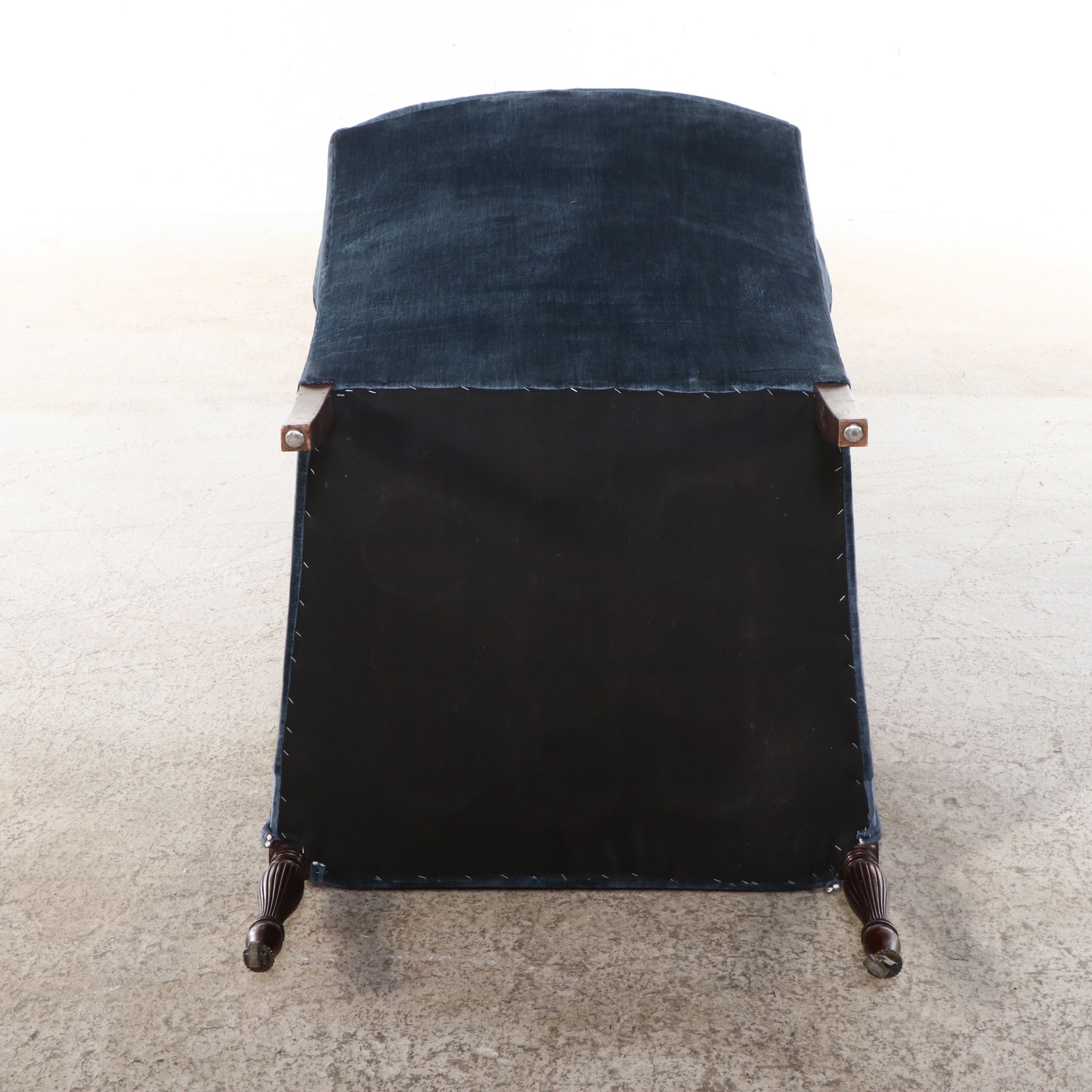 American Sheraton Carved Mahogany Wing Chair, 19th Century