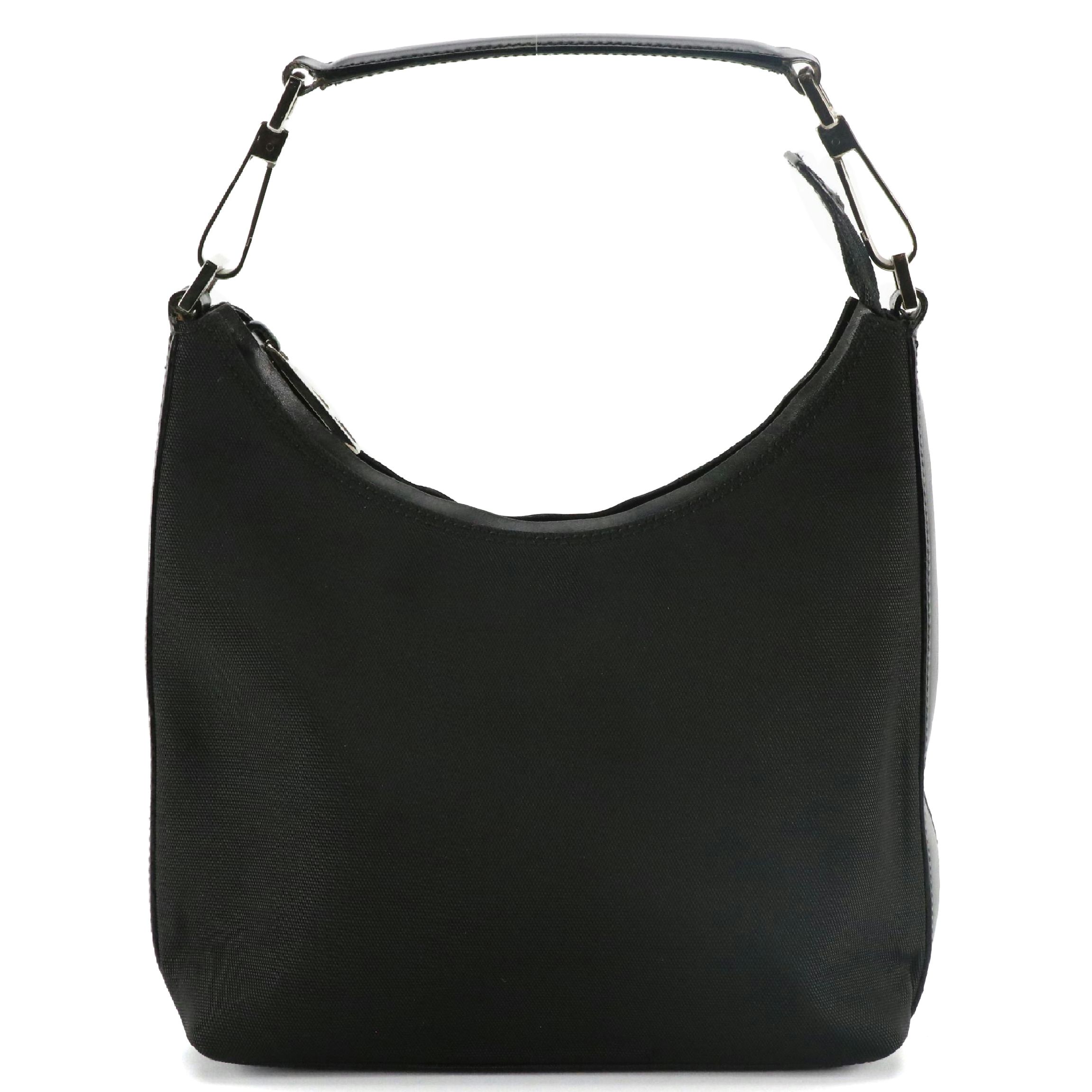 Gucci Mini Black Nylon Handbag with Leather  Trim