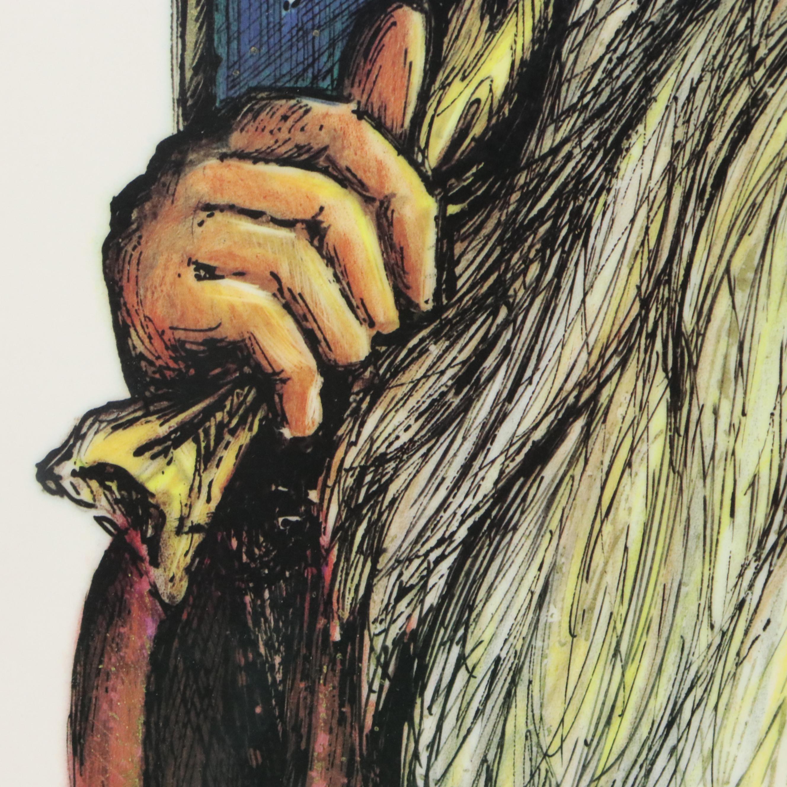 J. A. Gustafson Offset Lithograph of Santa Claus, Circa 1990