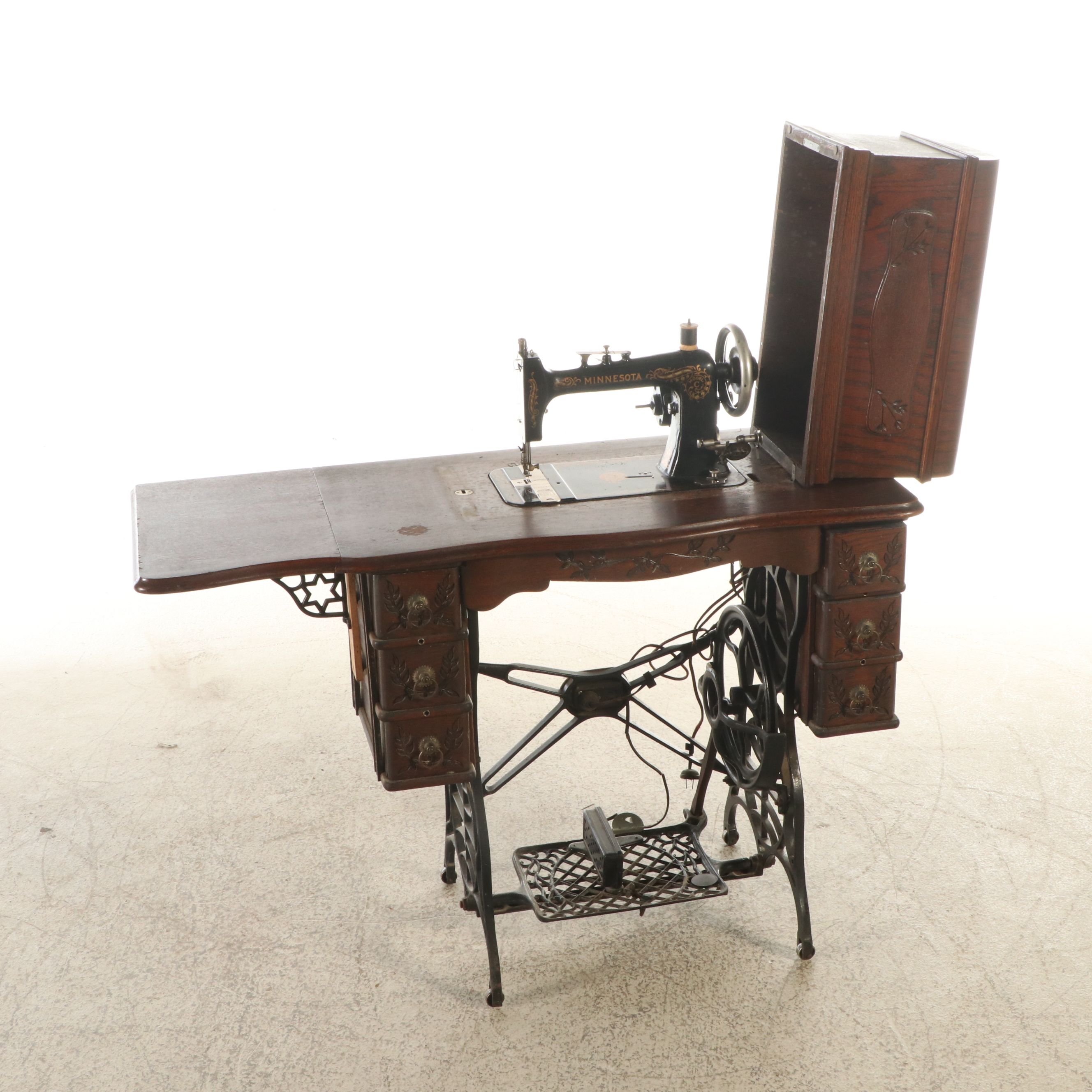 Antique Minnesota Sewing Machine in Oak Table and More