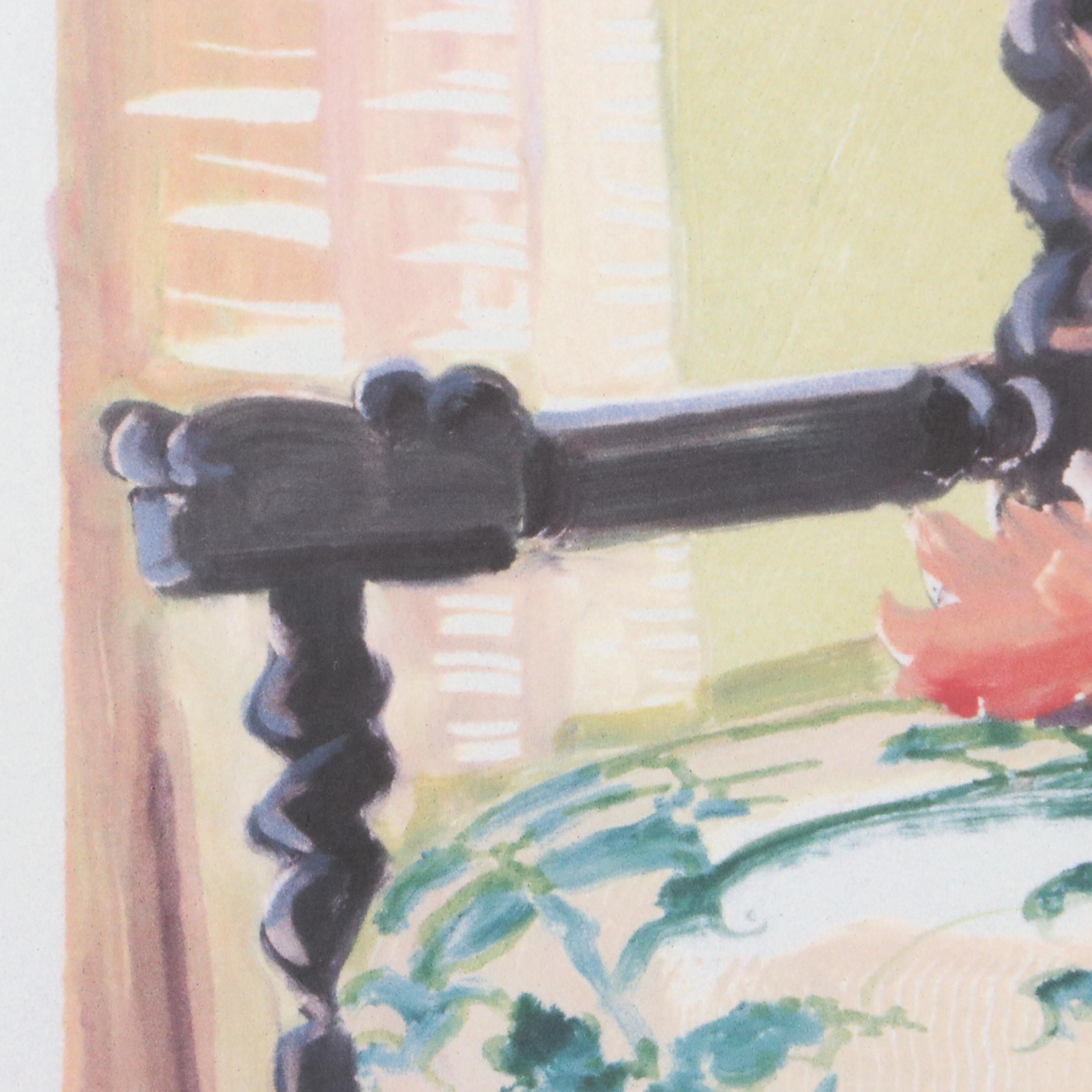 After Marty Whaley Adams Offset Lithograph "Party's Chair"