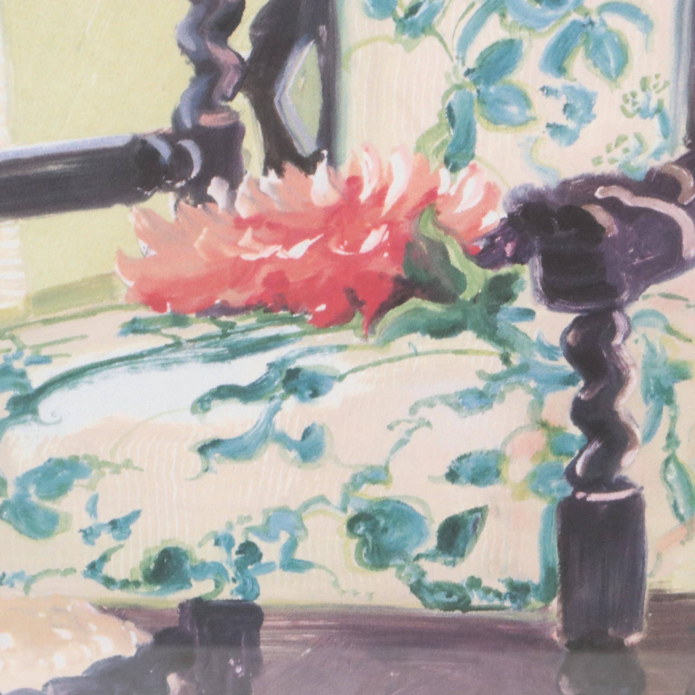 After Marty Whaley Adams Offset Lithograph "Party's Chair"