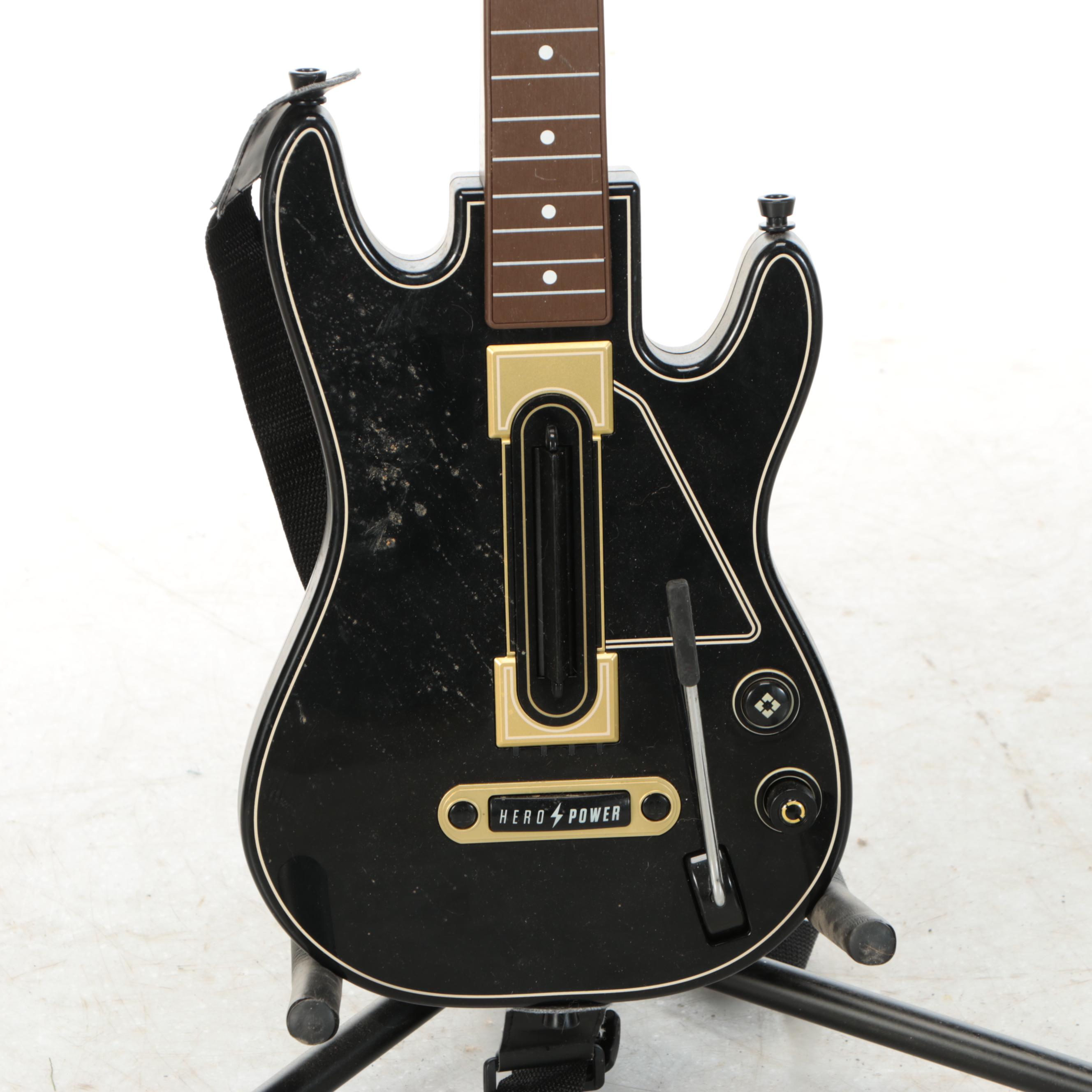 Guitar Hero Drum Set with Guitar Controllers and Other Accessories