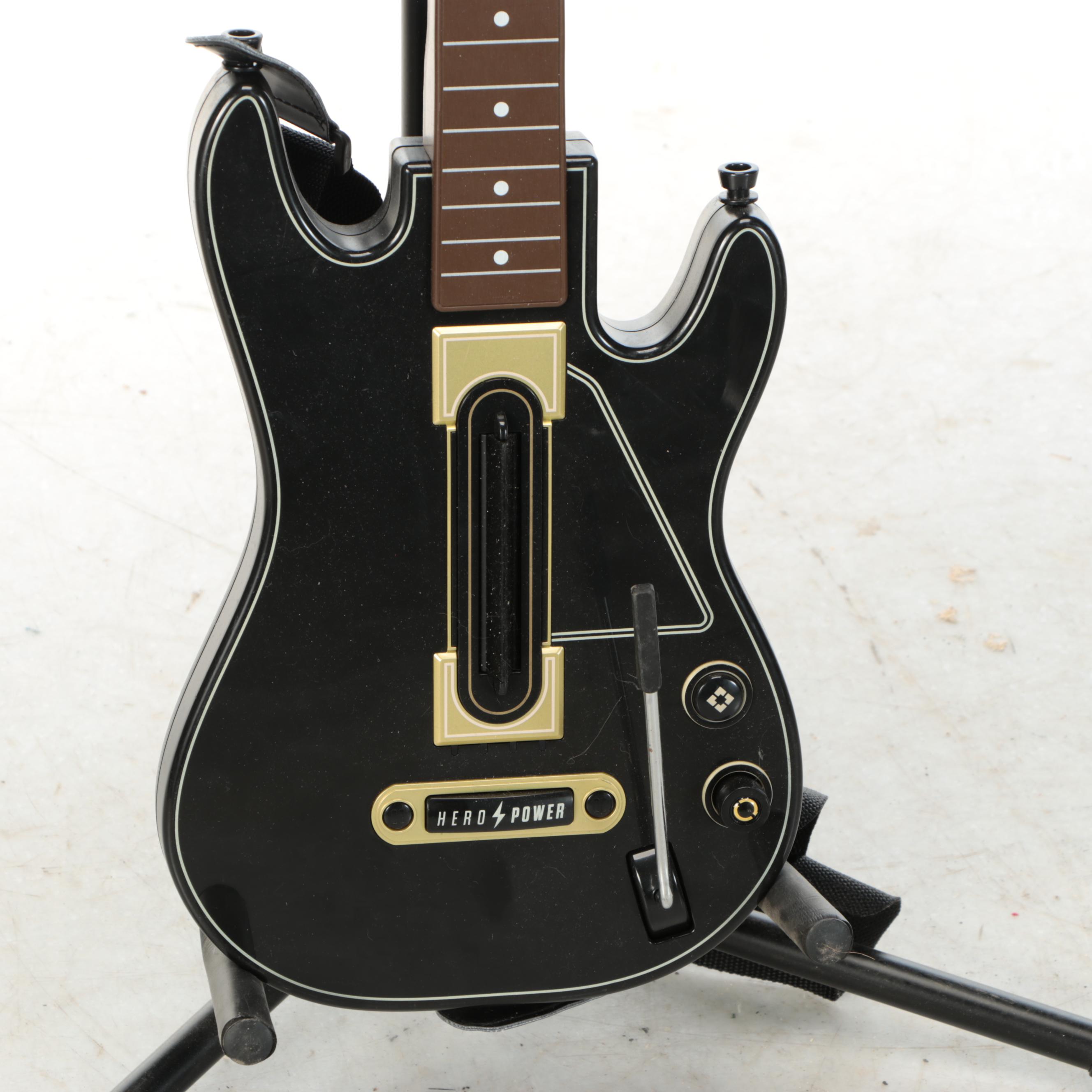 Guitar Hero Drum Set with Guitar Controllers and Other Accessories