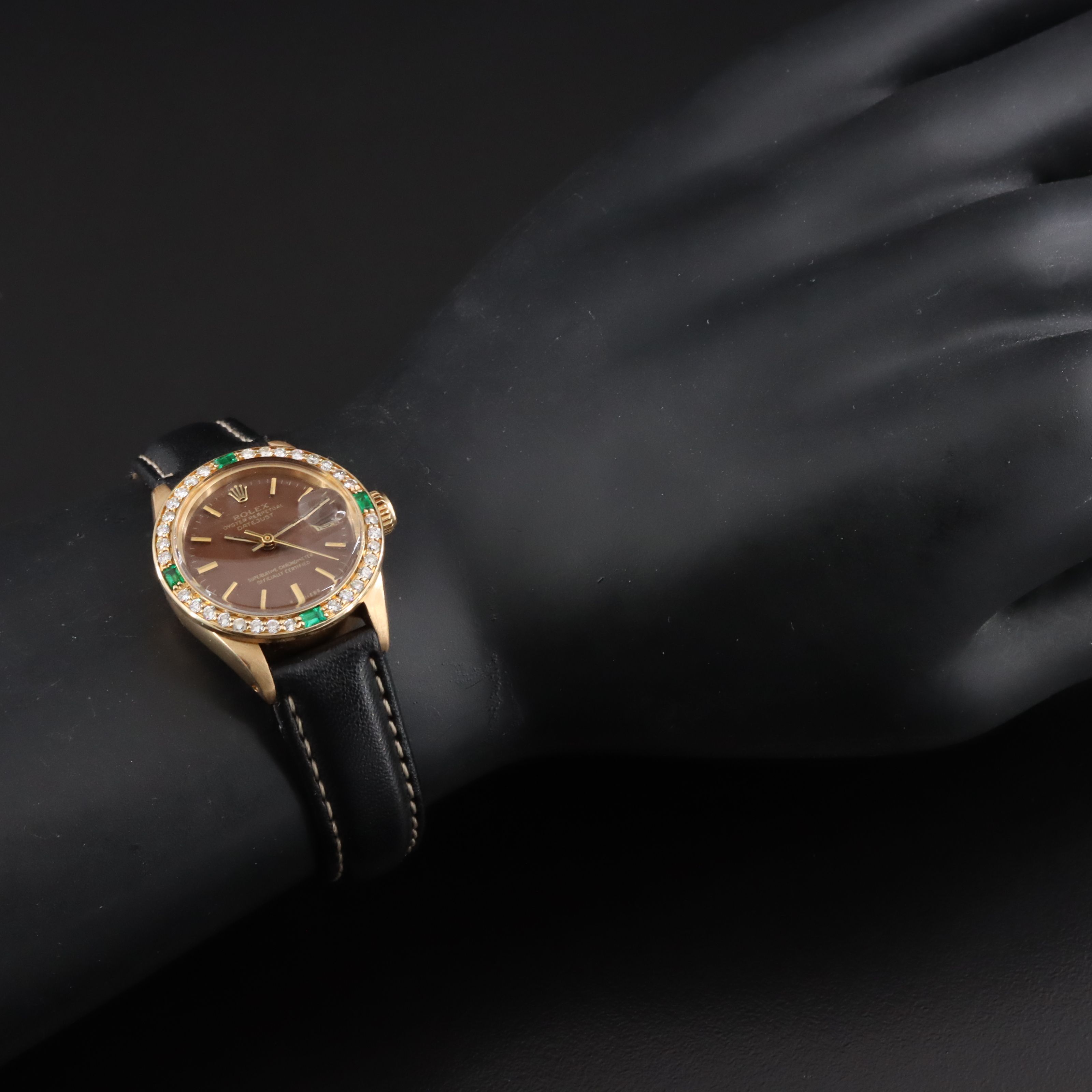 18K Rolex Datejust 6917 Custom Diamond Watch c.1978