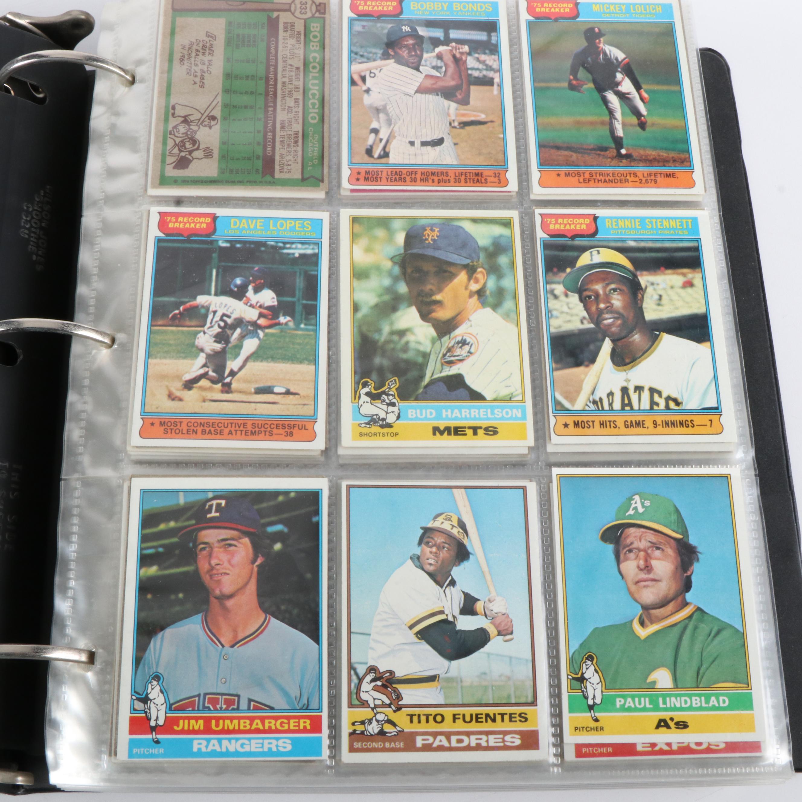 Three Albums of 1970s Topps Baseball Cards
