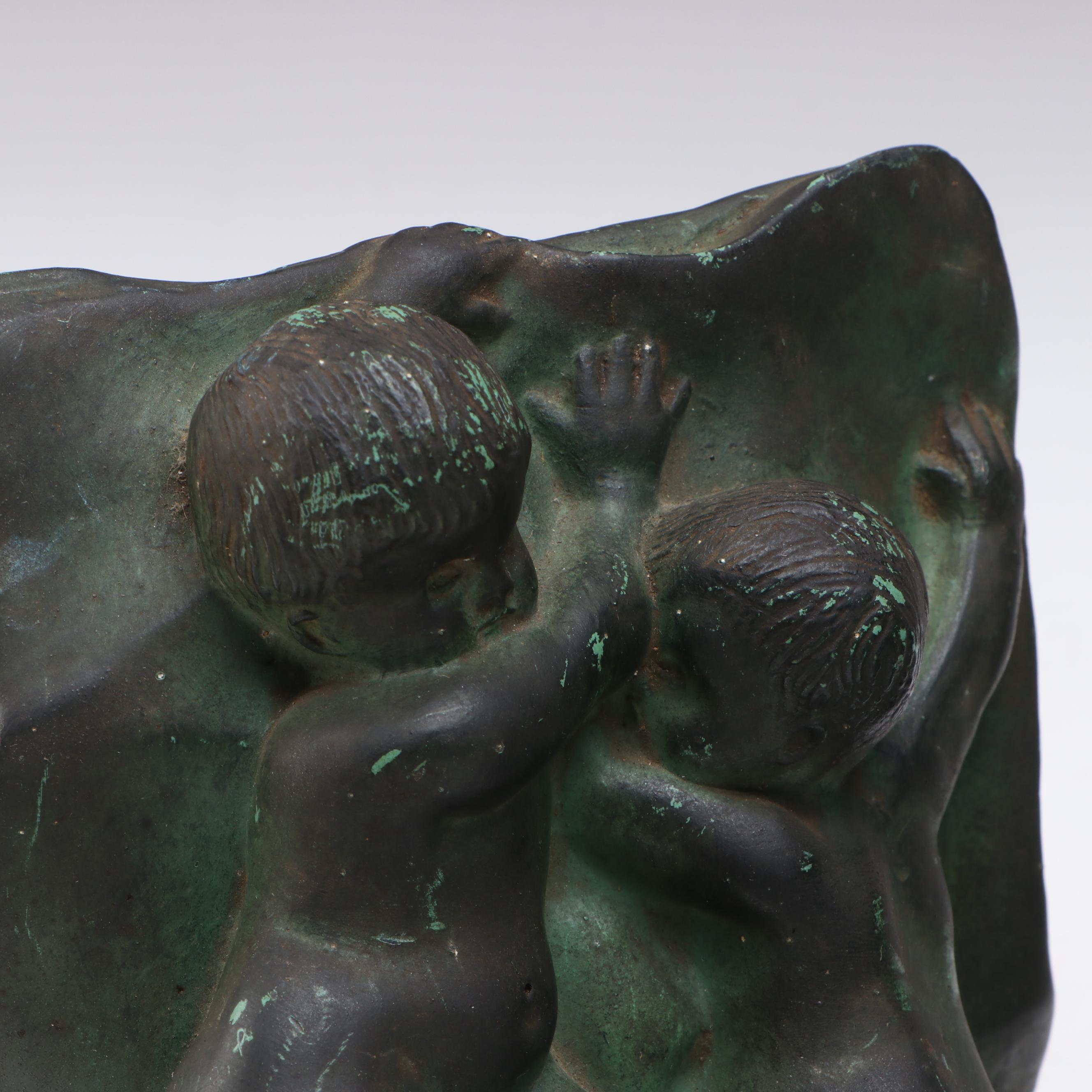 Art Deco Style Cast Metal Putti Bookends, 20th Century