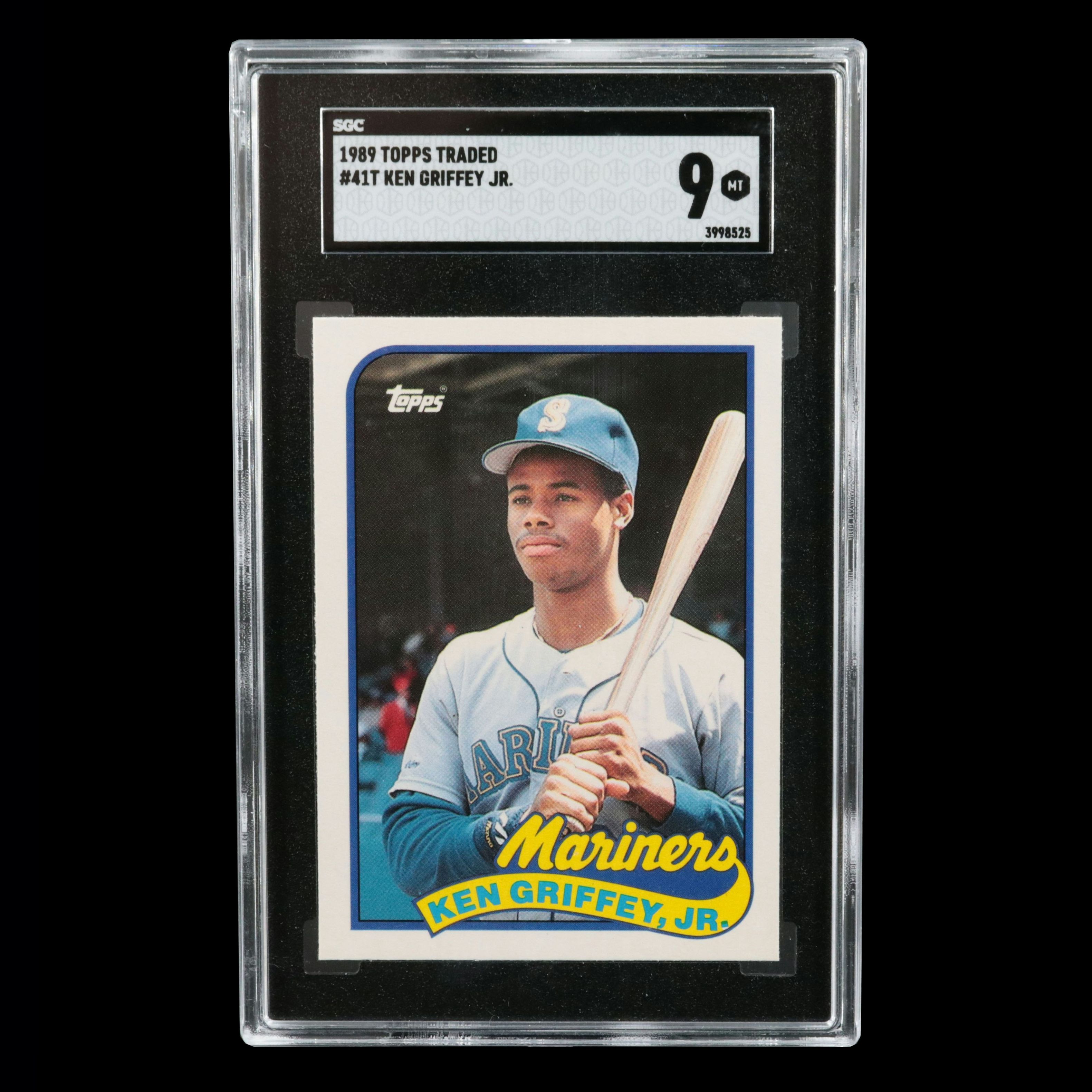 1989 Topps Traded Ken Griffey Jr. Seattle Mariners Rookie Card Graded SGC 9