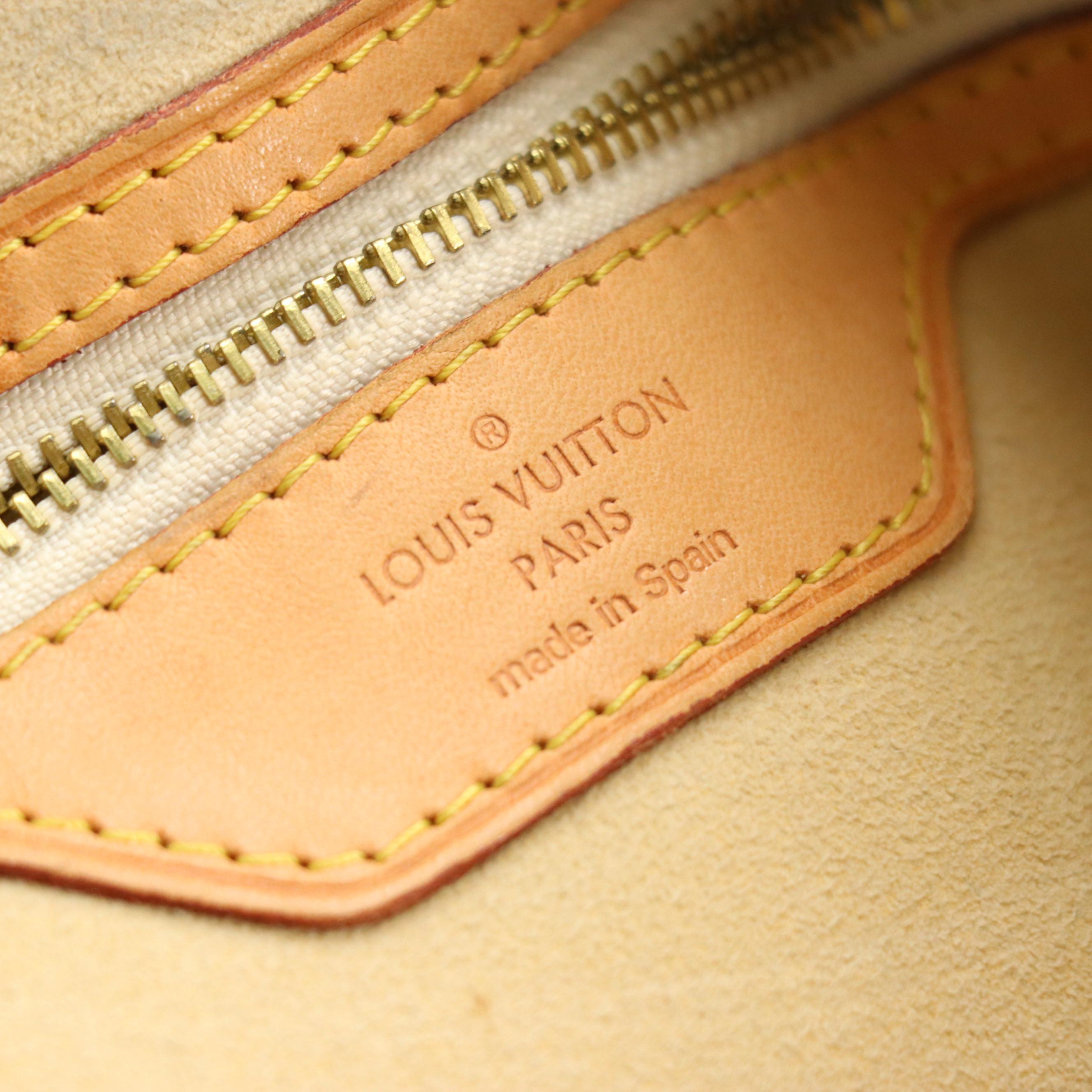 Louis Vuitton Hampstead MM Bag in Damier Azur Canvas and Vachetta Leather