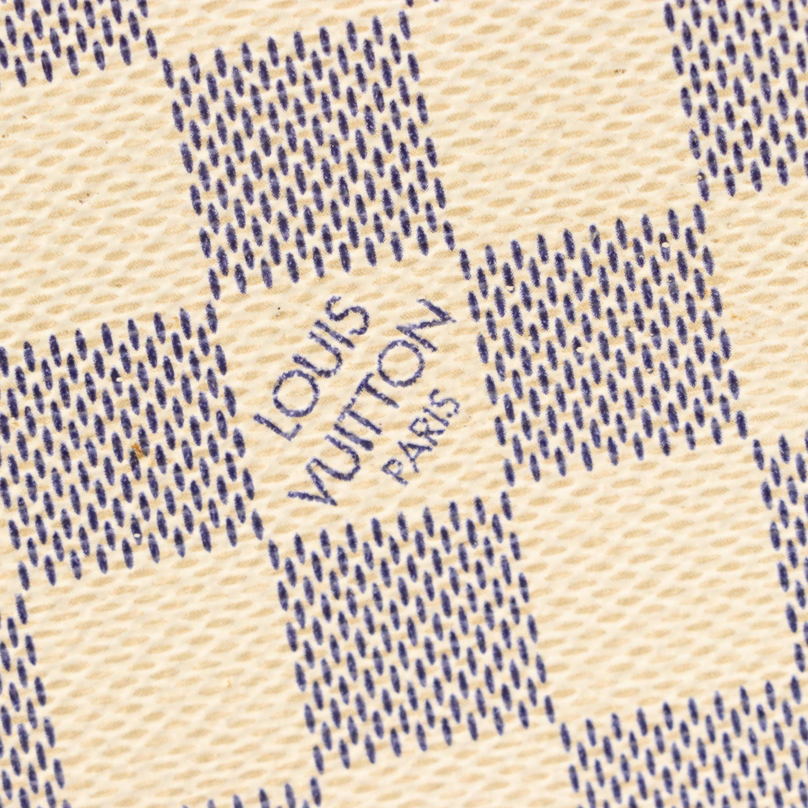 Louis Vuitton Hampstead MM Bag in Damier Azur Canvas and Vachetta Leather