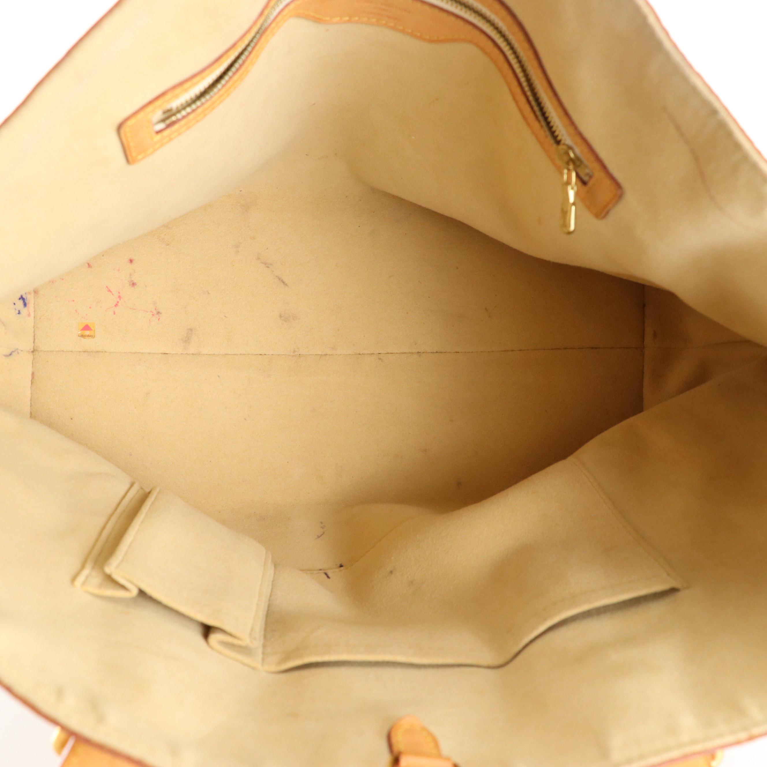 Louis Vuitton Hampstead MM Bag in Damier Azur Canvas and Vachetta Leather