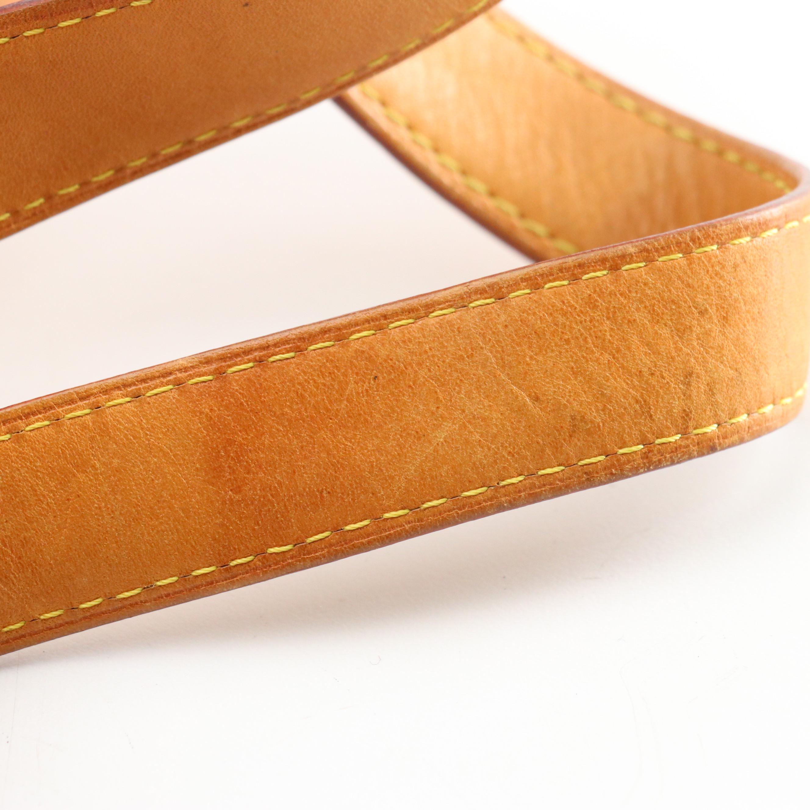 Louis Vuitton Hampstead MM Bag in Damier Azur Canvas and Vachetta Leather