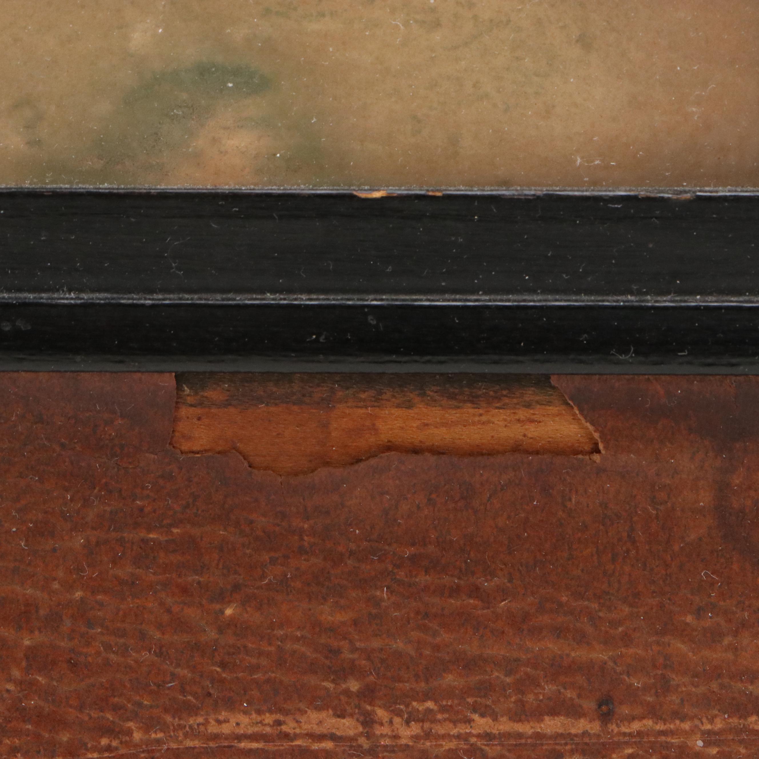 Pastel Landscape Drawing of Rural Road and Copse of Trees