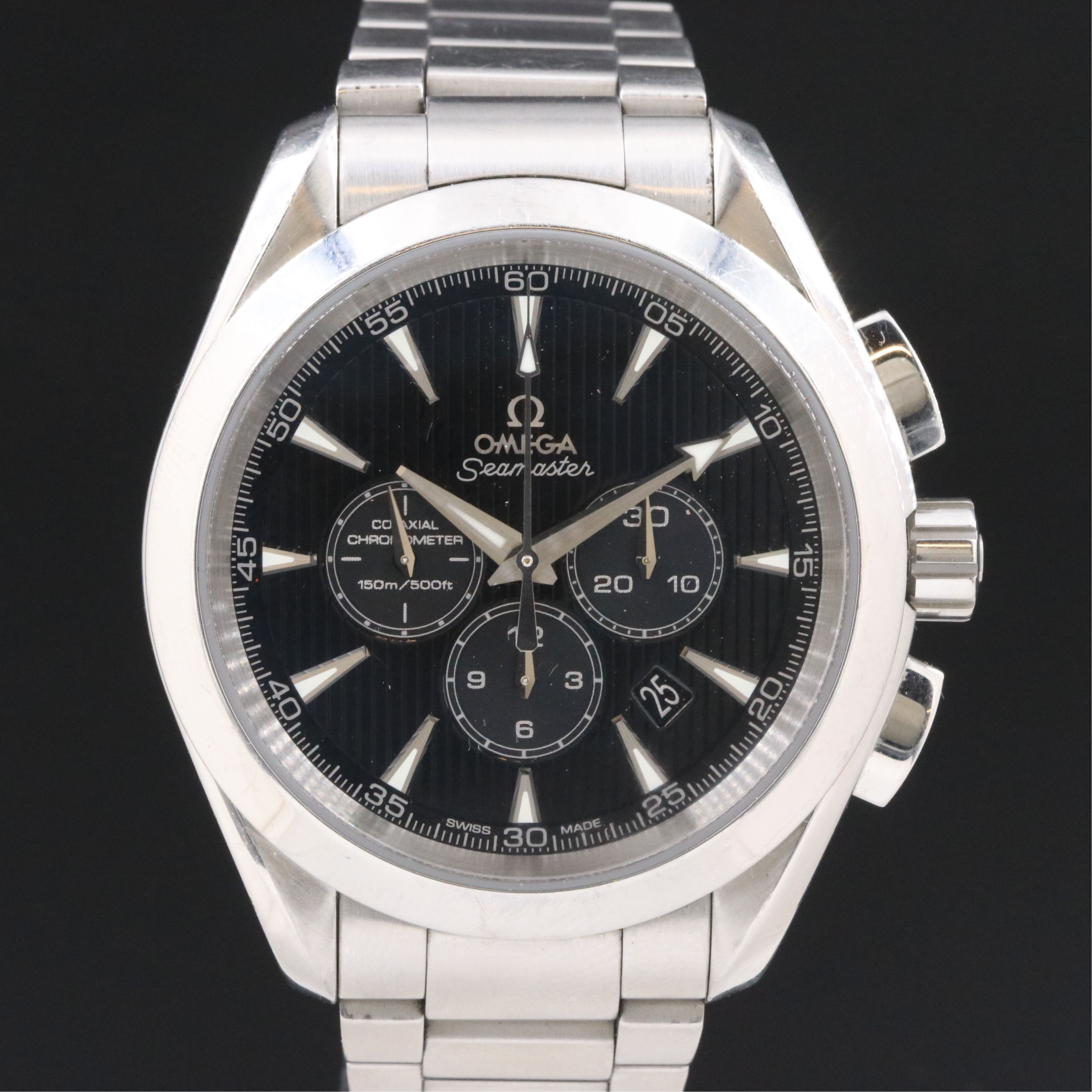 Omega Seamaster Aqua Terra Chronograph Steel Black Dial Automatic Watch