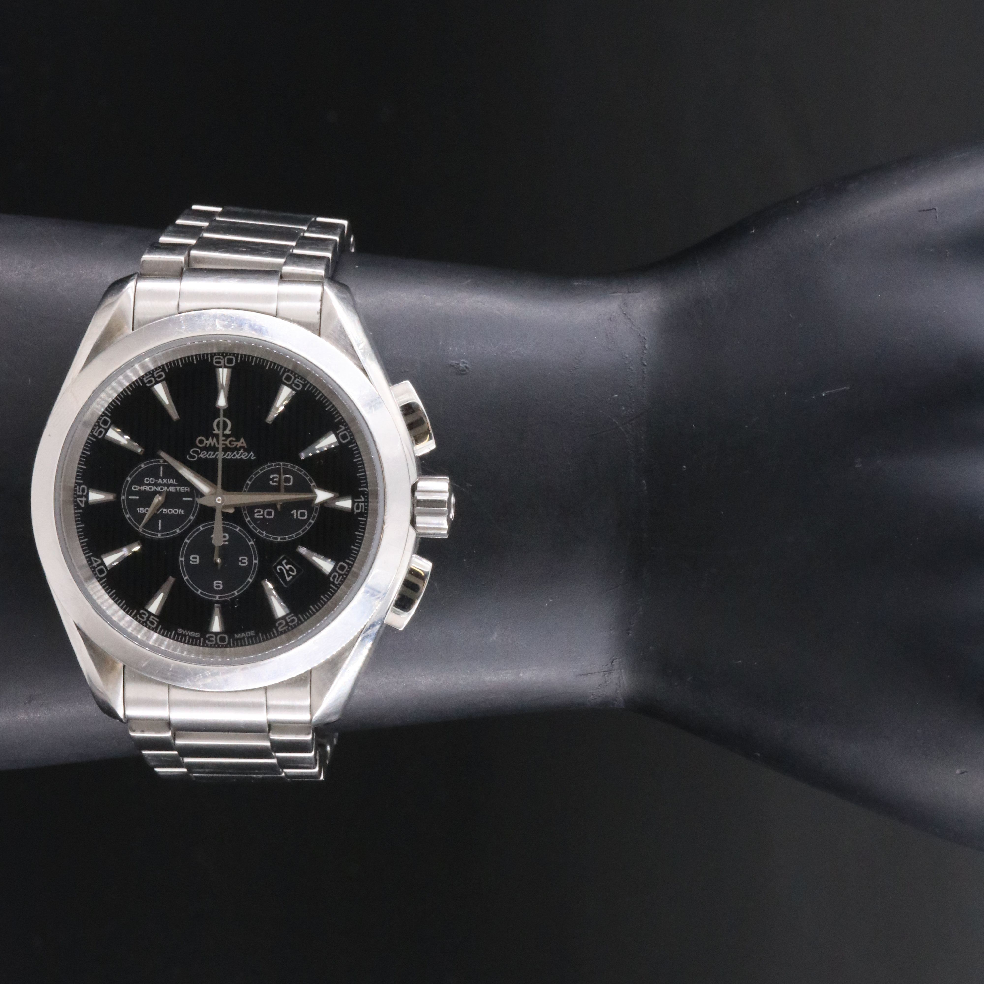 Omega Seamaster Aqua Terra Chronograph Steel Black Dial Automatic Watch