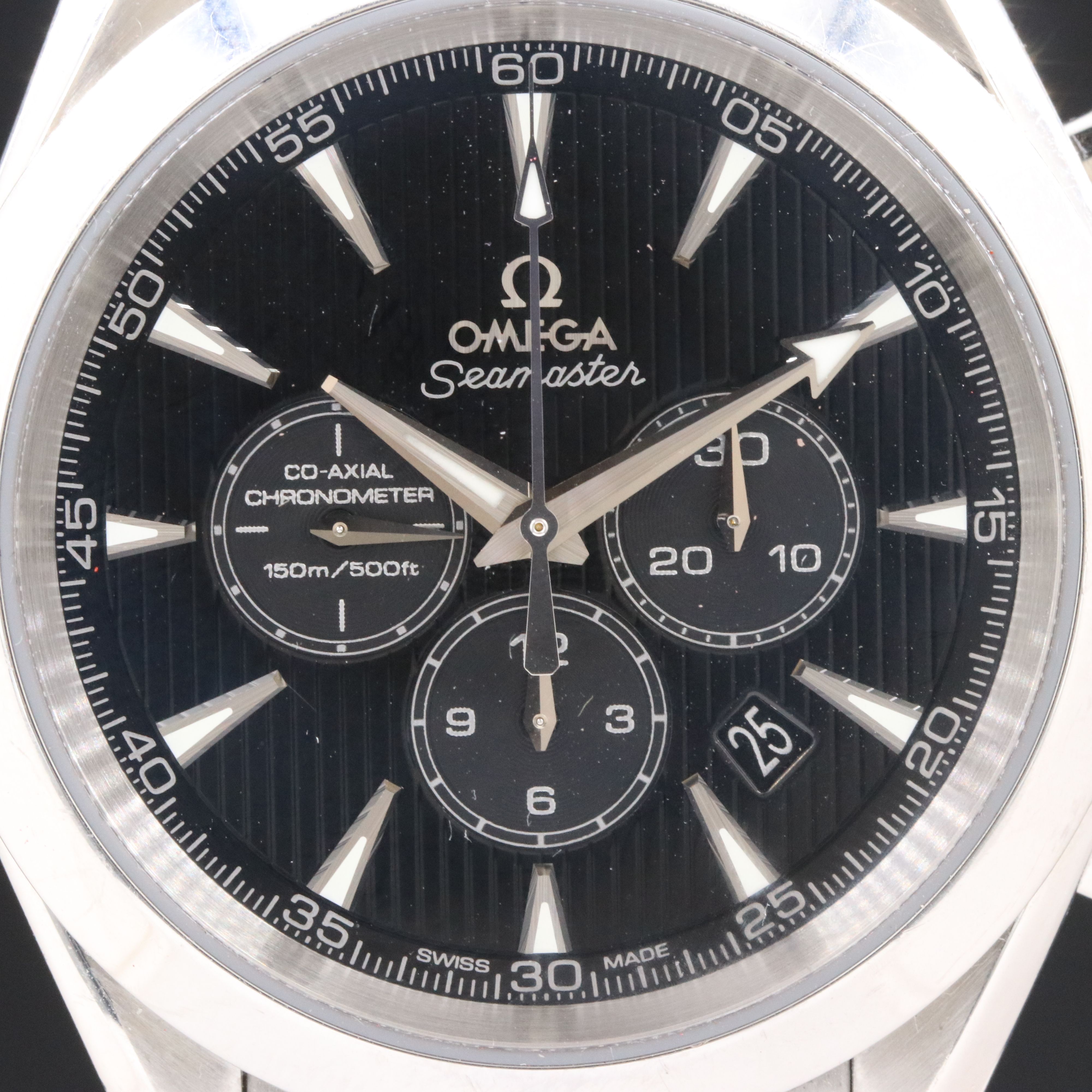 Omega Seamaster Aqua Terra Chronograph Steel Black Dial Automatic Watch