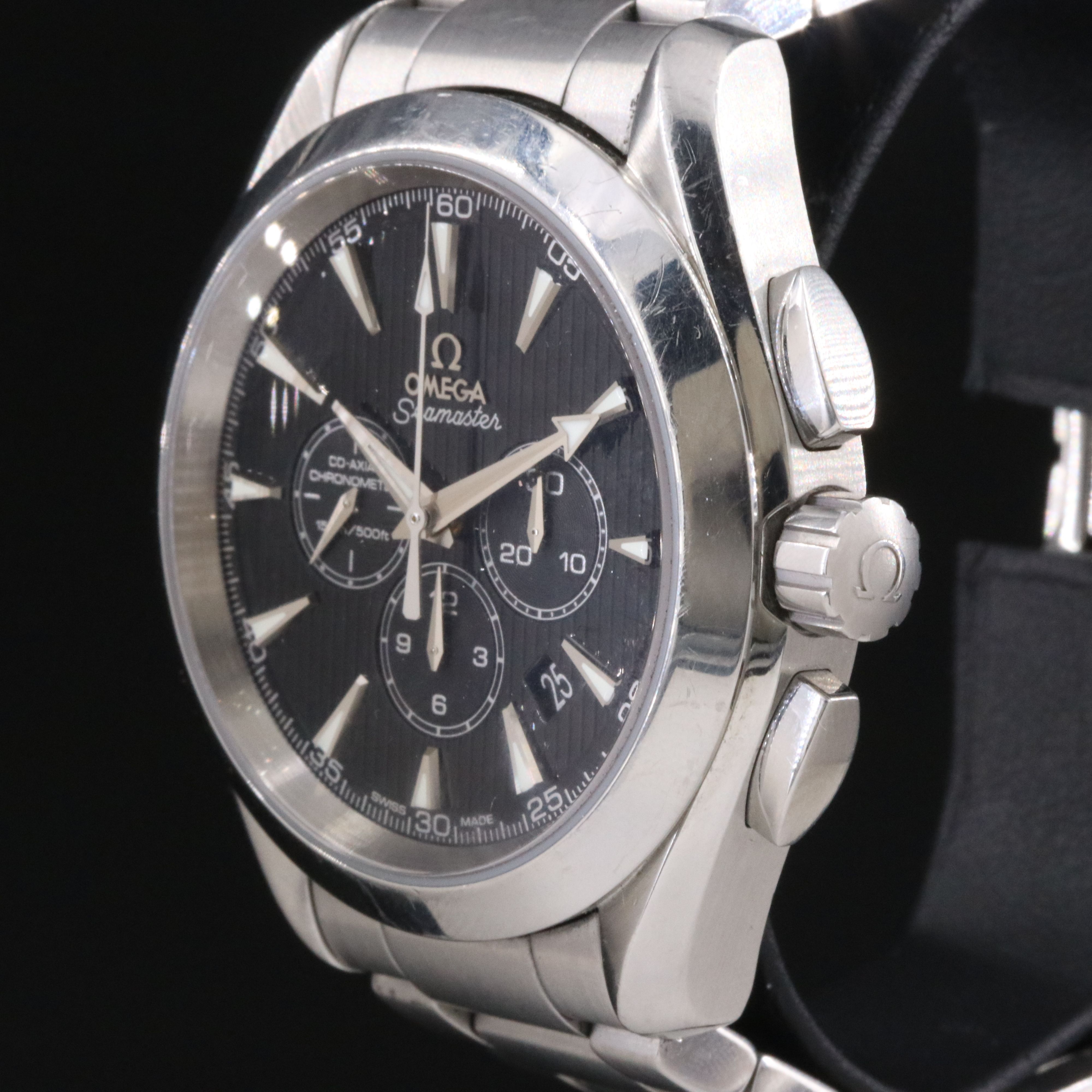 Omega Seamaster Aqua Terra Chronograph Steel Black Dial Automatic Watch