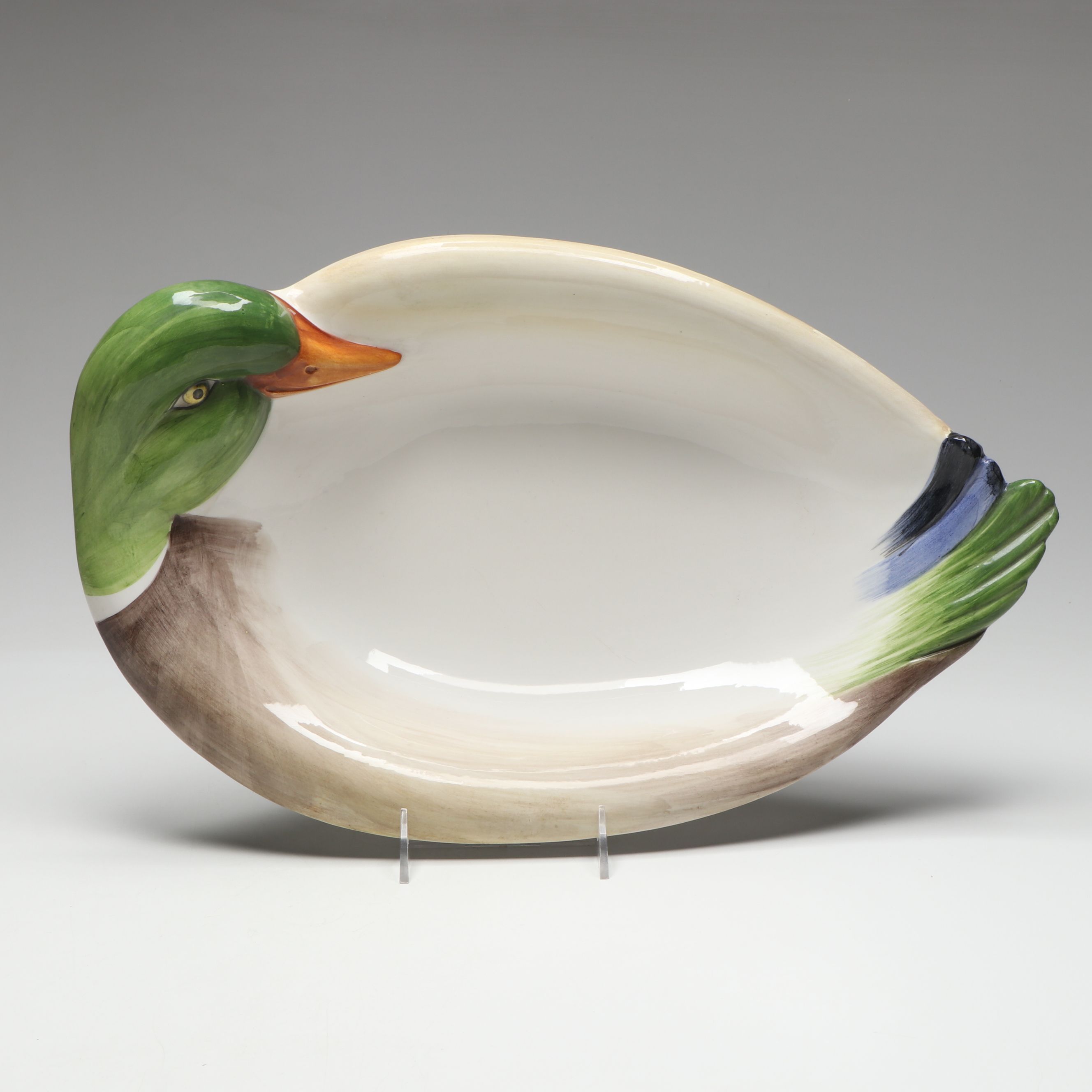 CreArt Italian Ceramic Mallard Duck Bowl