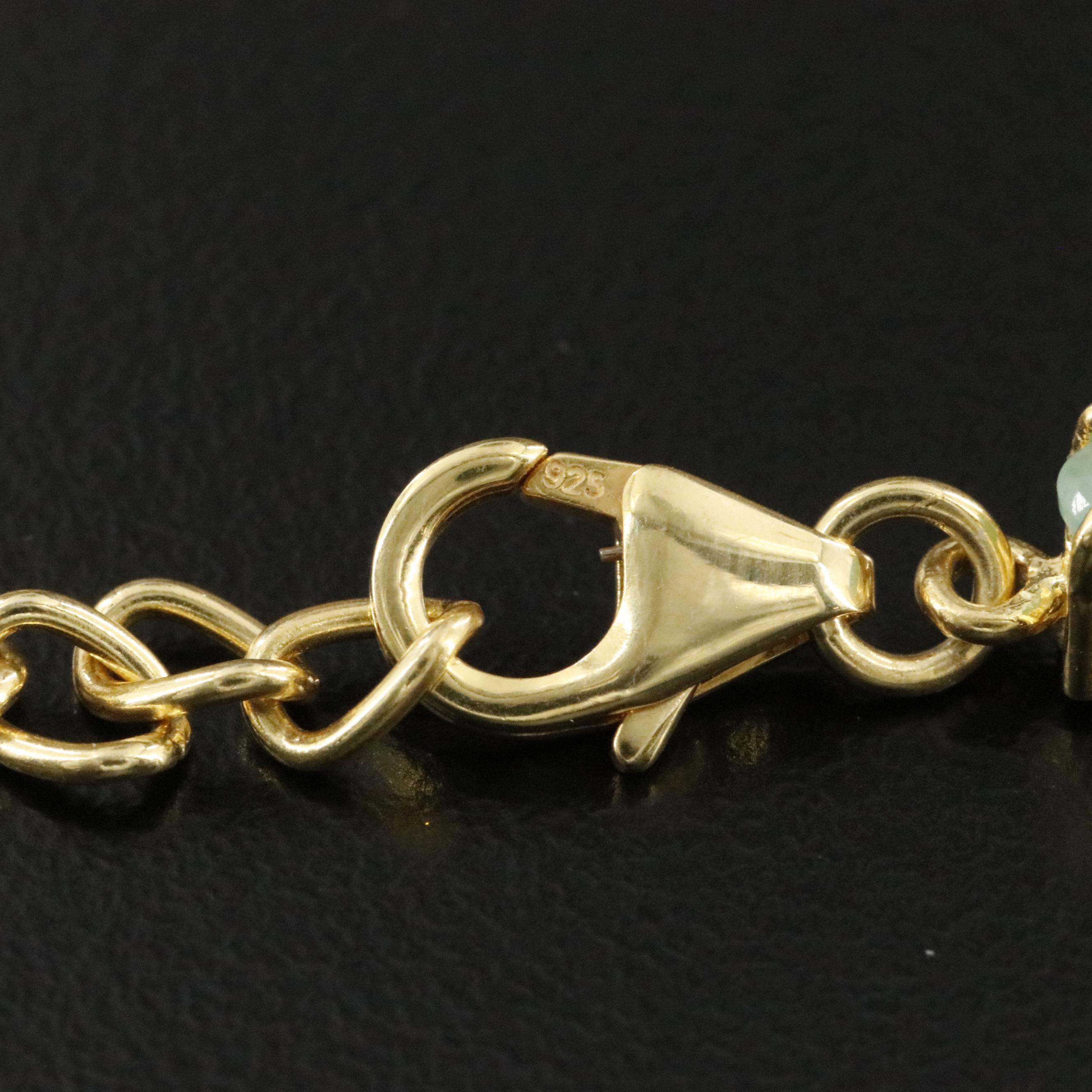 Sterling Emerald and Ruby Floral Bracelet