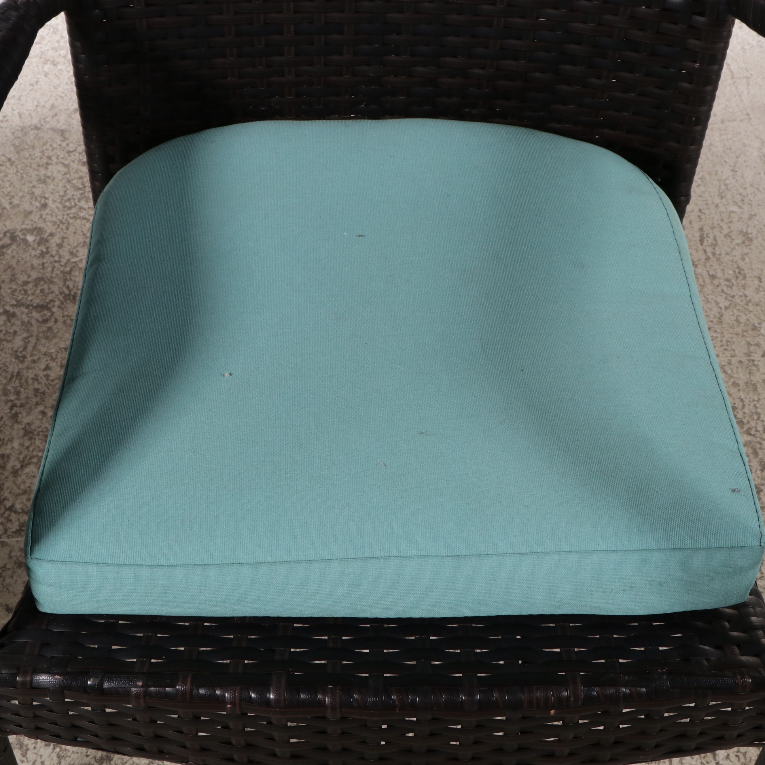 Pair of Resin Wicker Patio Armchairs