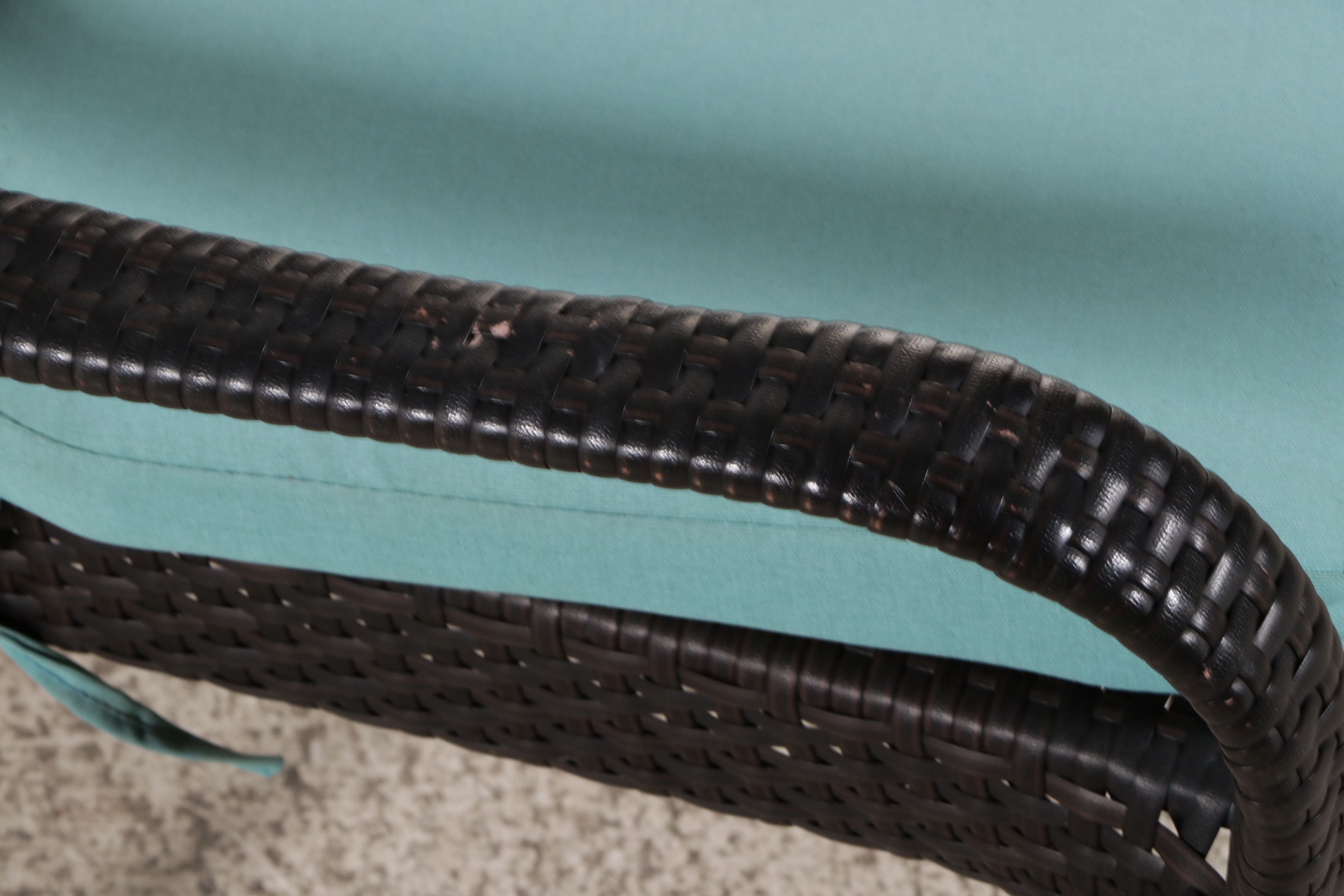 Pair of Resin Wicker Patio Armchairs