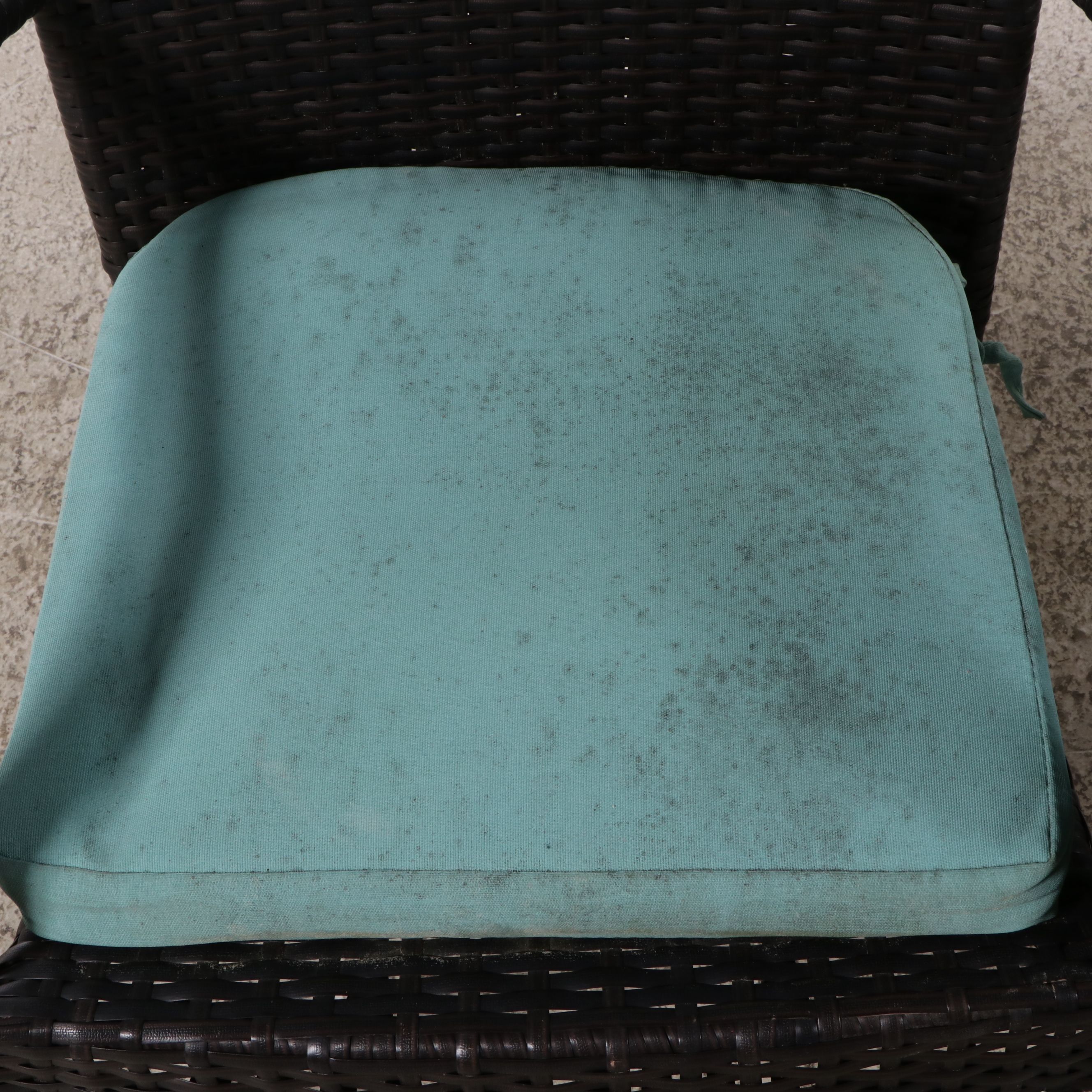 Pair of Resin Wicker Patio Armchairs