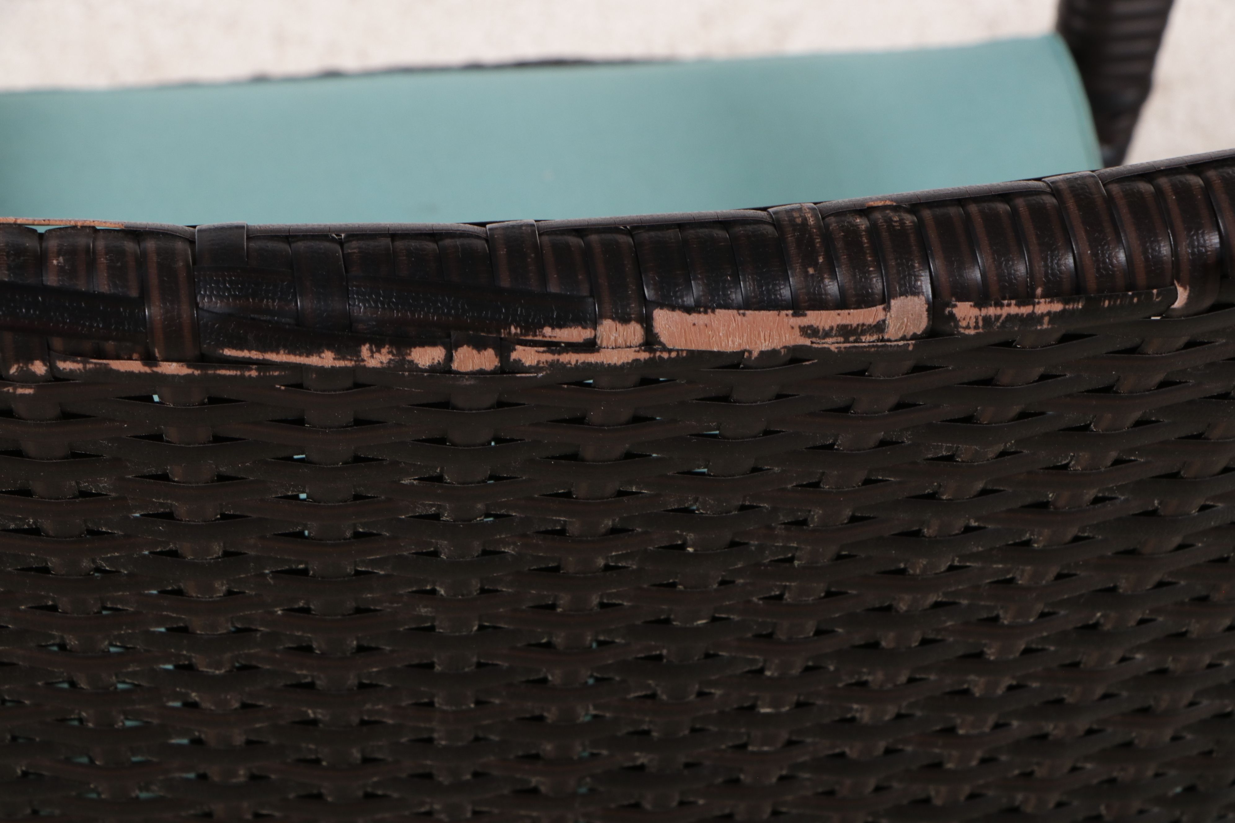 Pair of Resin Wicker Patio Armchairs