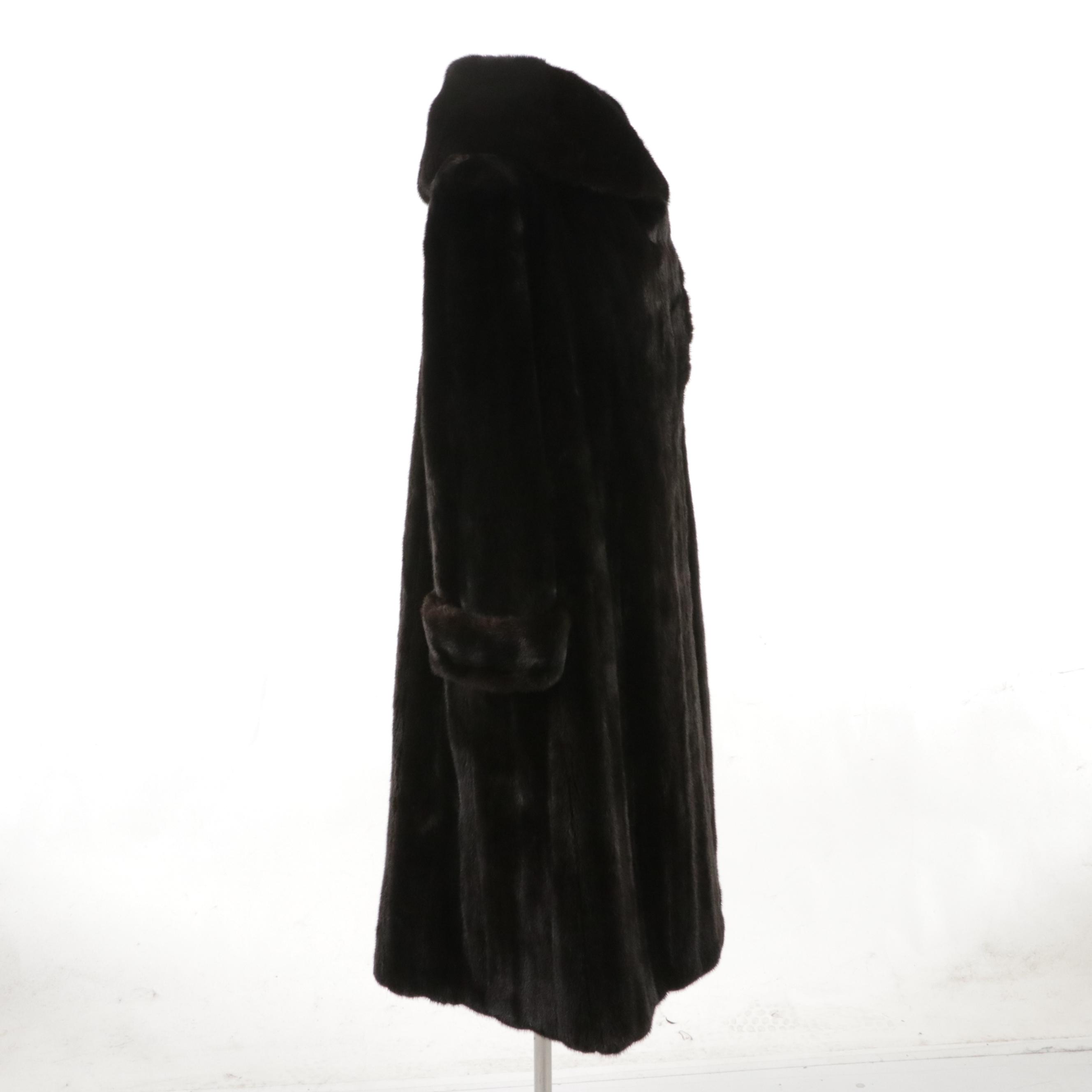 Mink Fur Cape Collar Wide Cuff Coat from Neiman Marcus