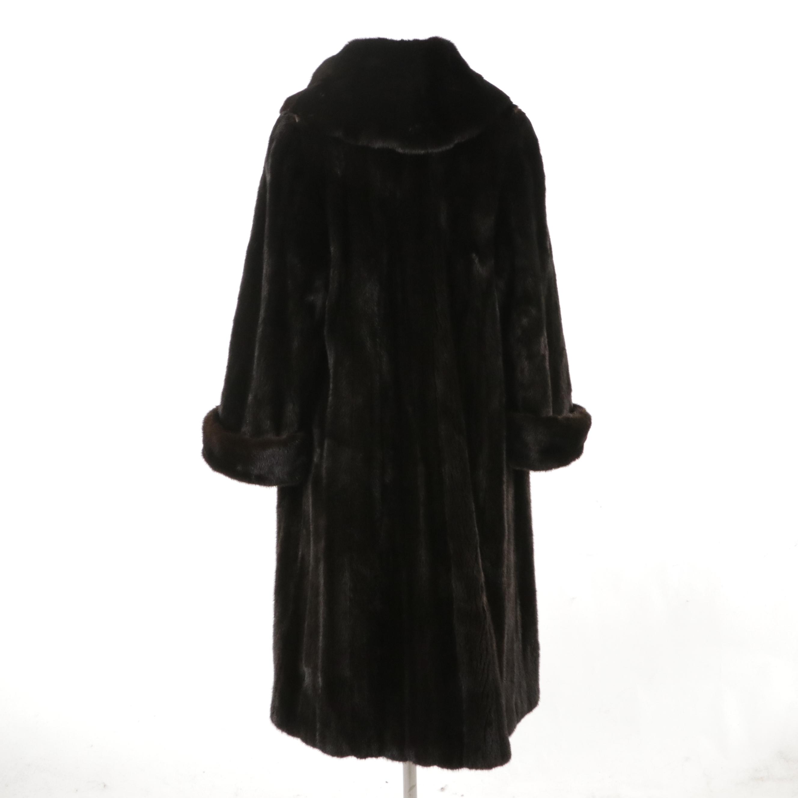 Mink Fur Cape Collar Wide Cuff Coat from Neiman Marcus