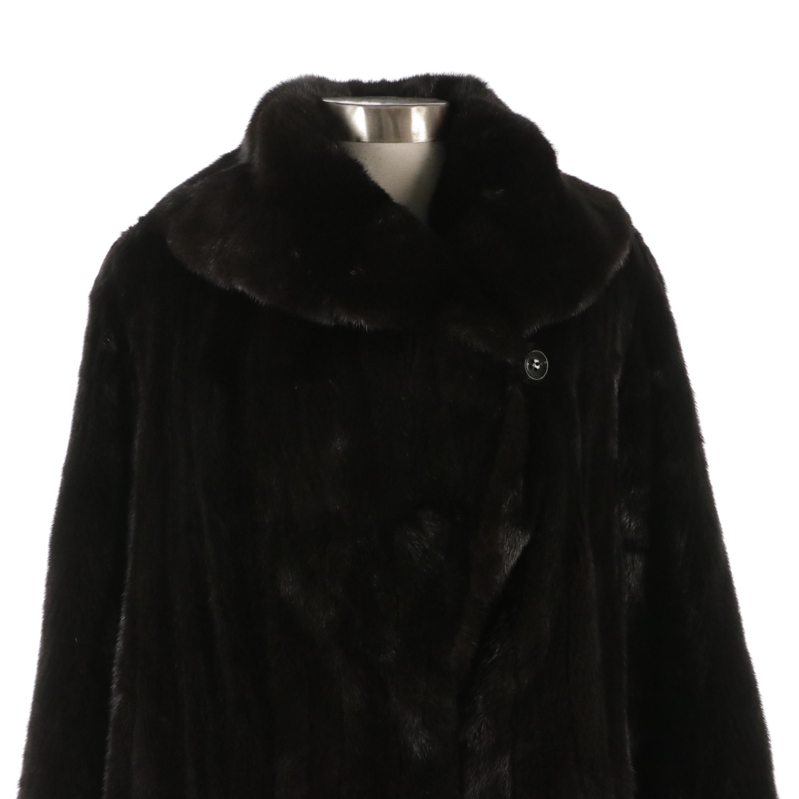 Mink Fur Cape Collar Wide Cuff Coat from Neiman Marcus